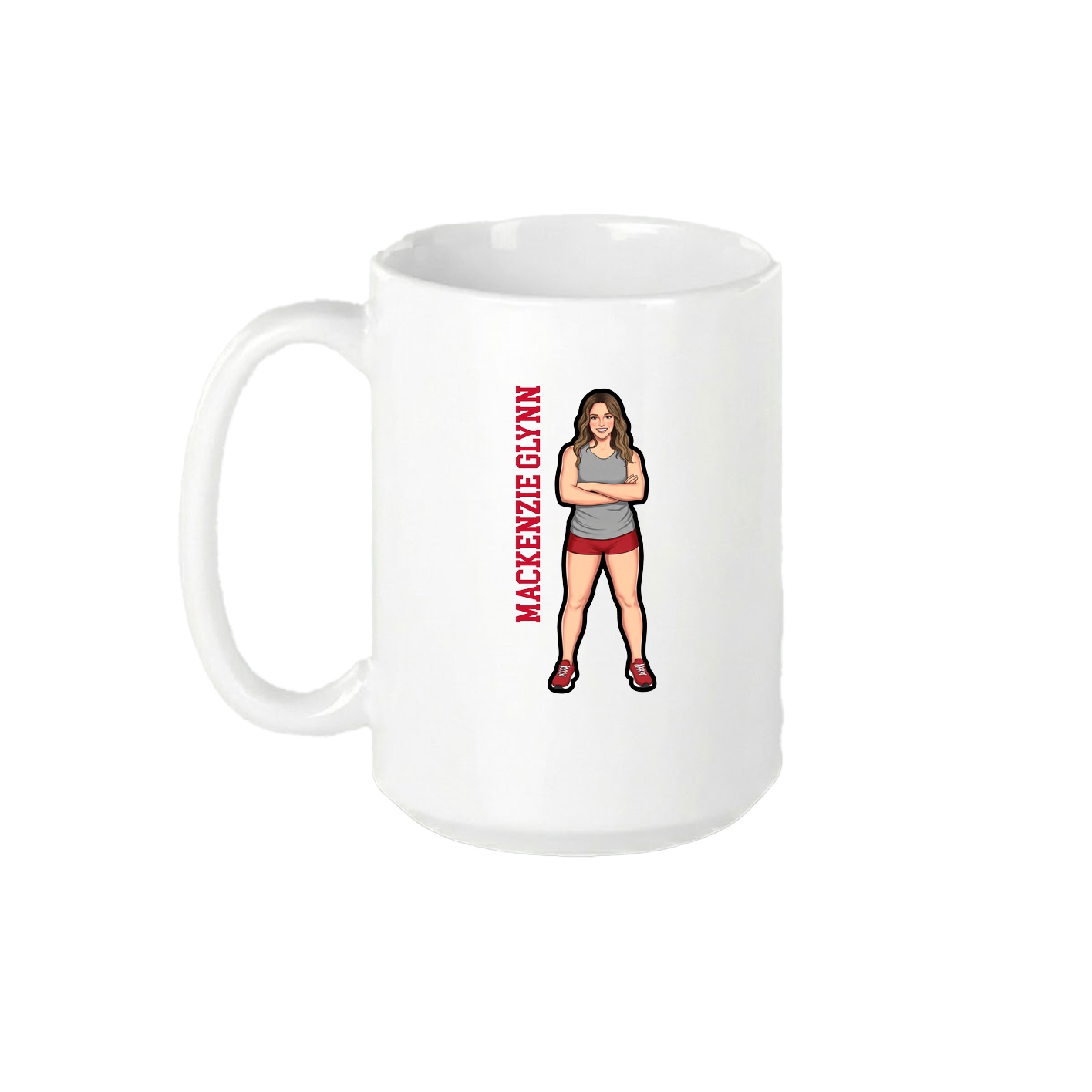 15oz Coffee Mug — Name Vertical in White