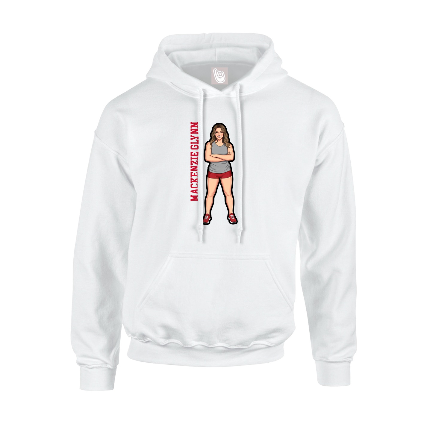 Youth Hoodie — Name Vertical in White