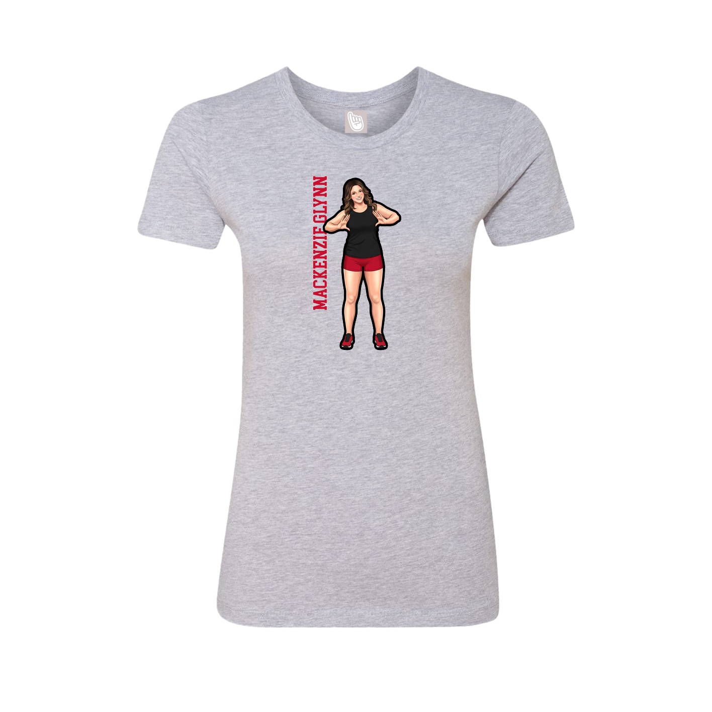 Womens Tee — Name Vertical in Grey