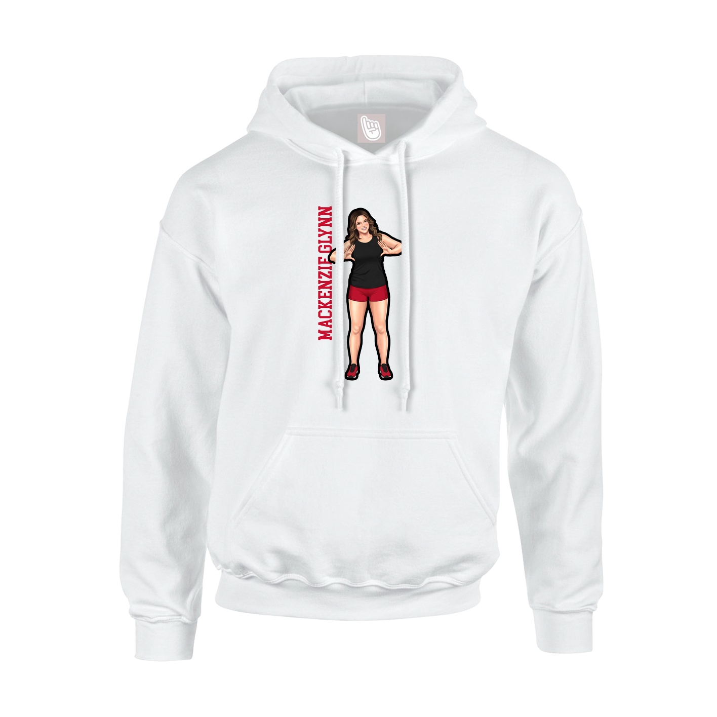 Hoodie — Name Vertical in White