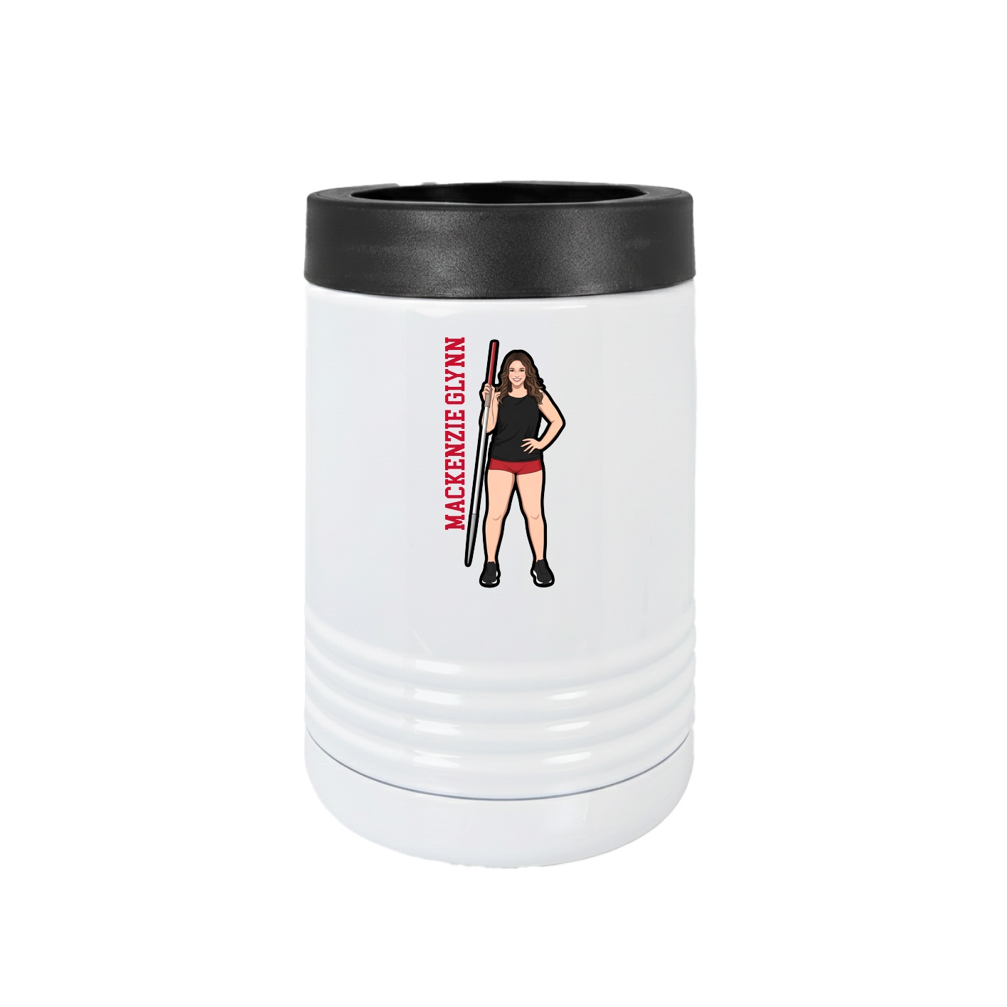 Beverage Holder — Name Vertical in White