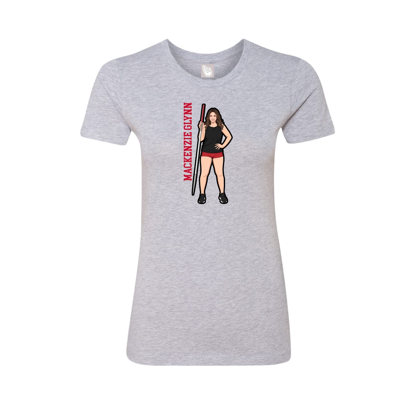Womens Tee — Name Vertical in Grey
