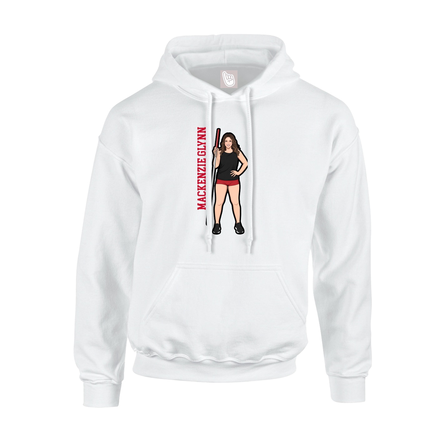 Youth Hoodie — Name Vertical in White