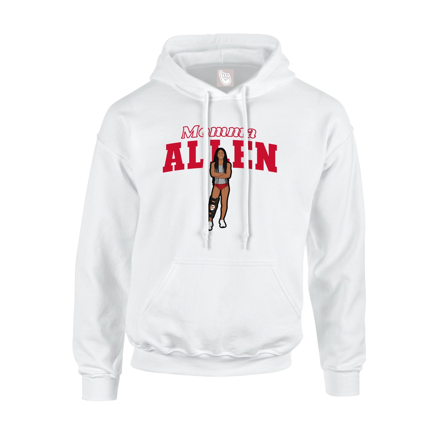 Youth Hoodie — Mothers Day Block in White
