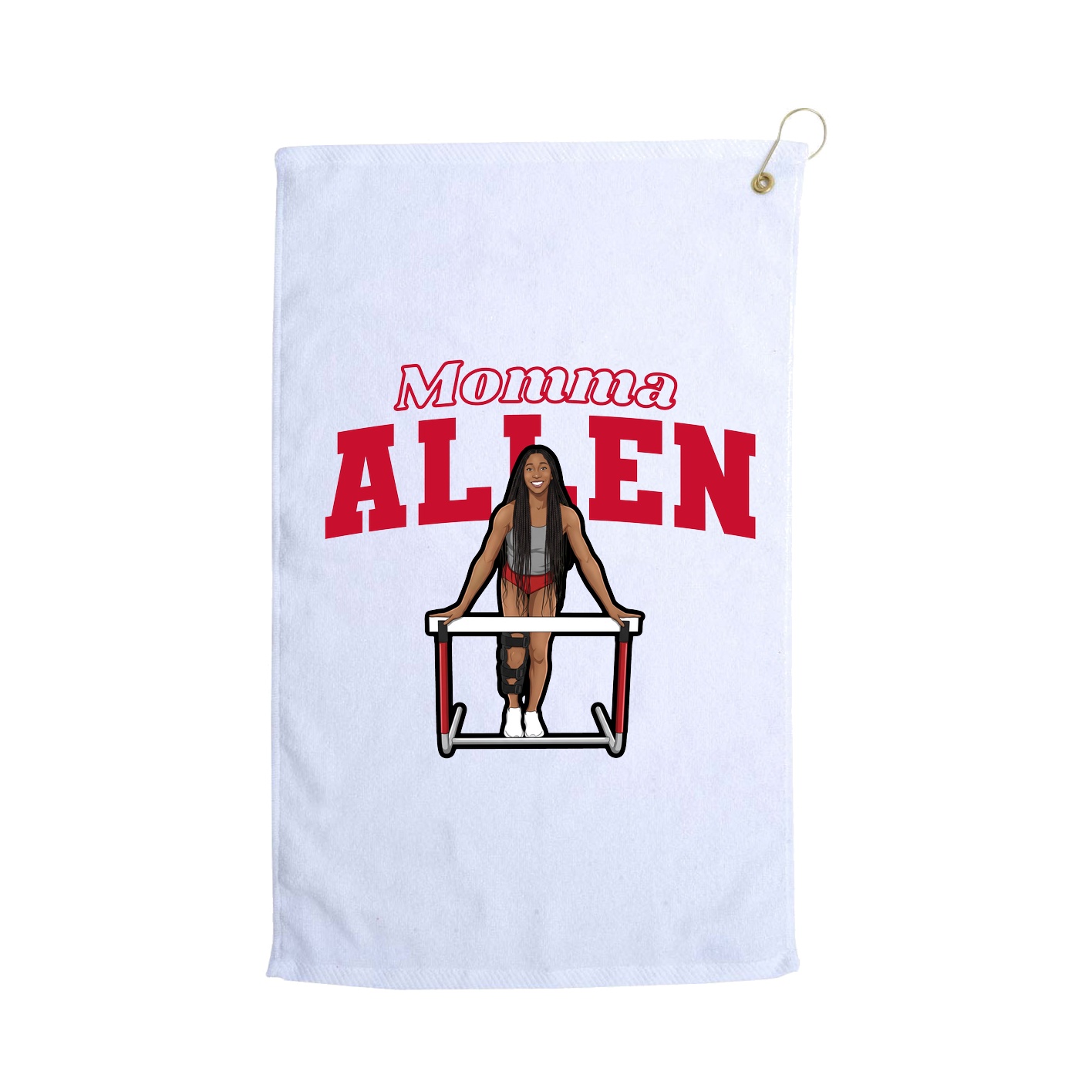Golf Towel — Mothers Day Block in White