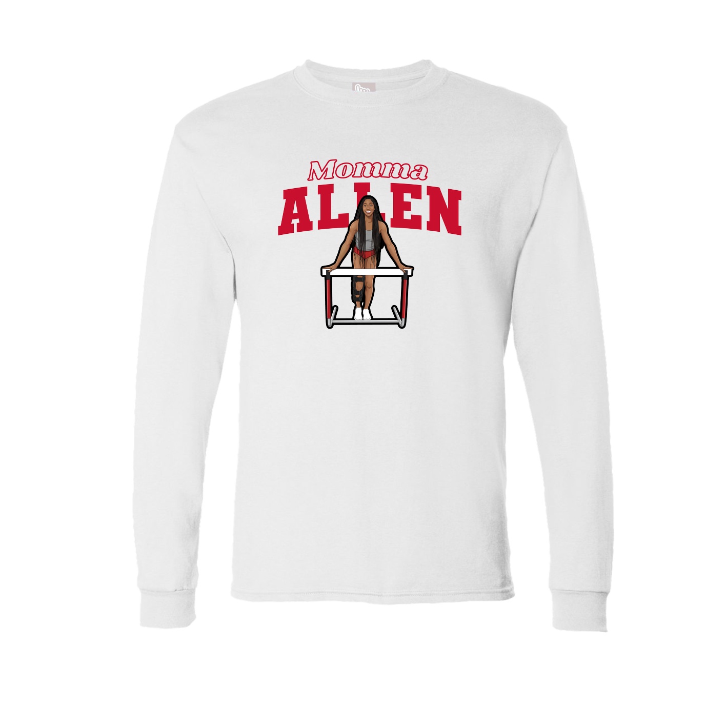 Long Sleeve Tee — Mothers Day Block in White