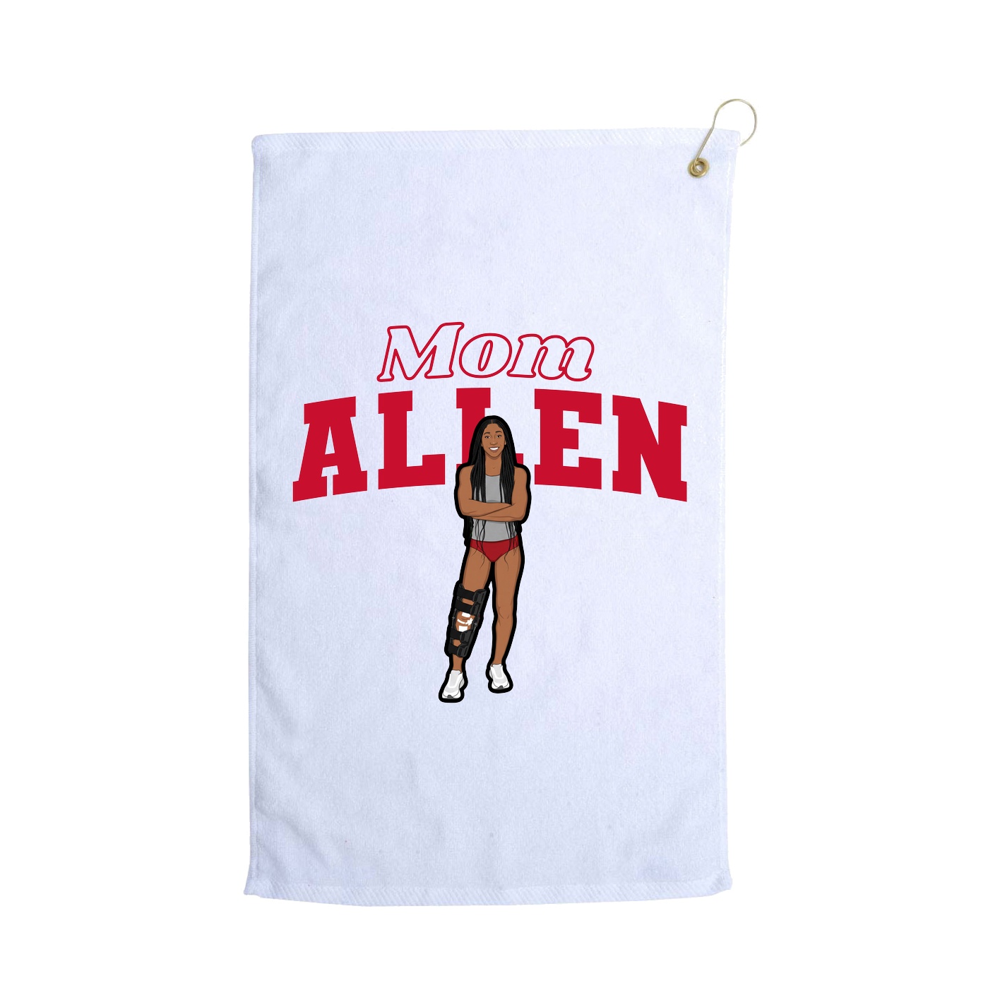 Golf Towel — Mothers Day Block in White