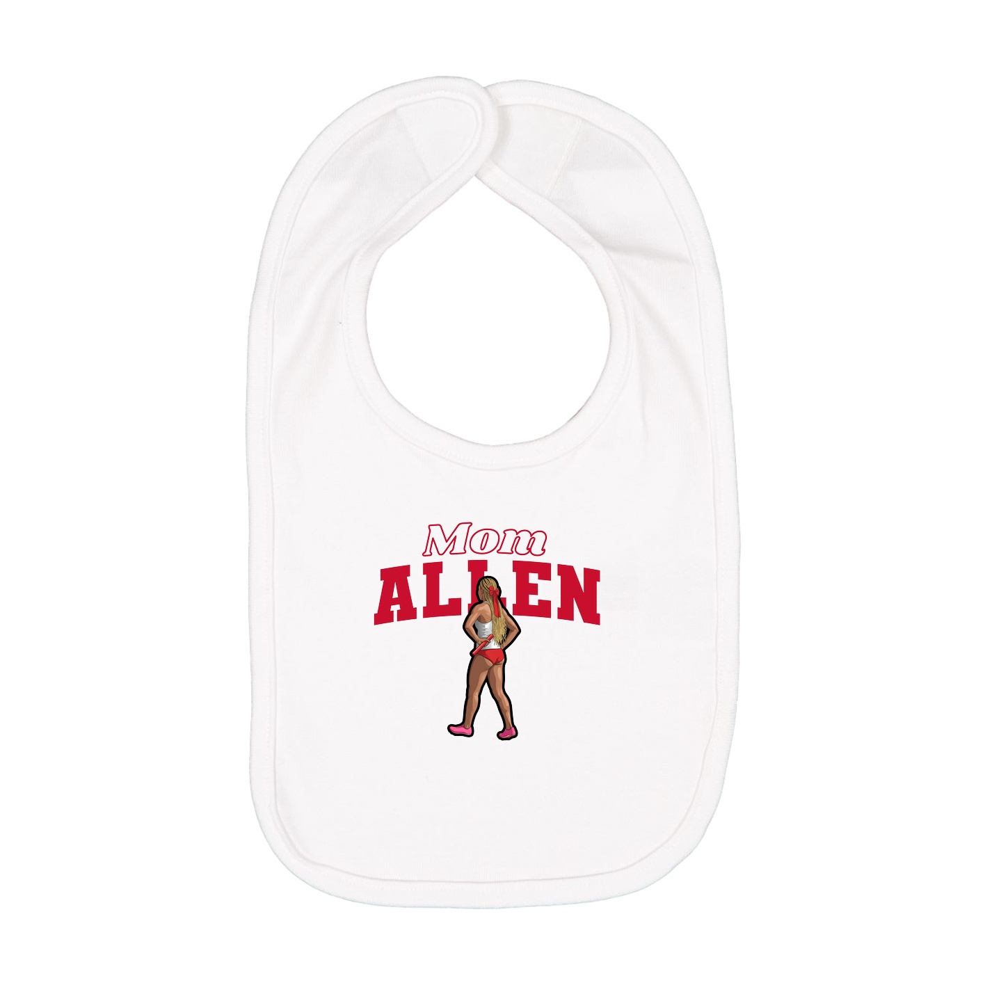 Infant Bib — Mothers Day Block in White