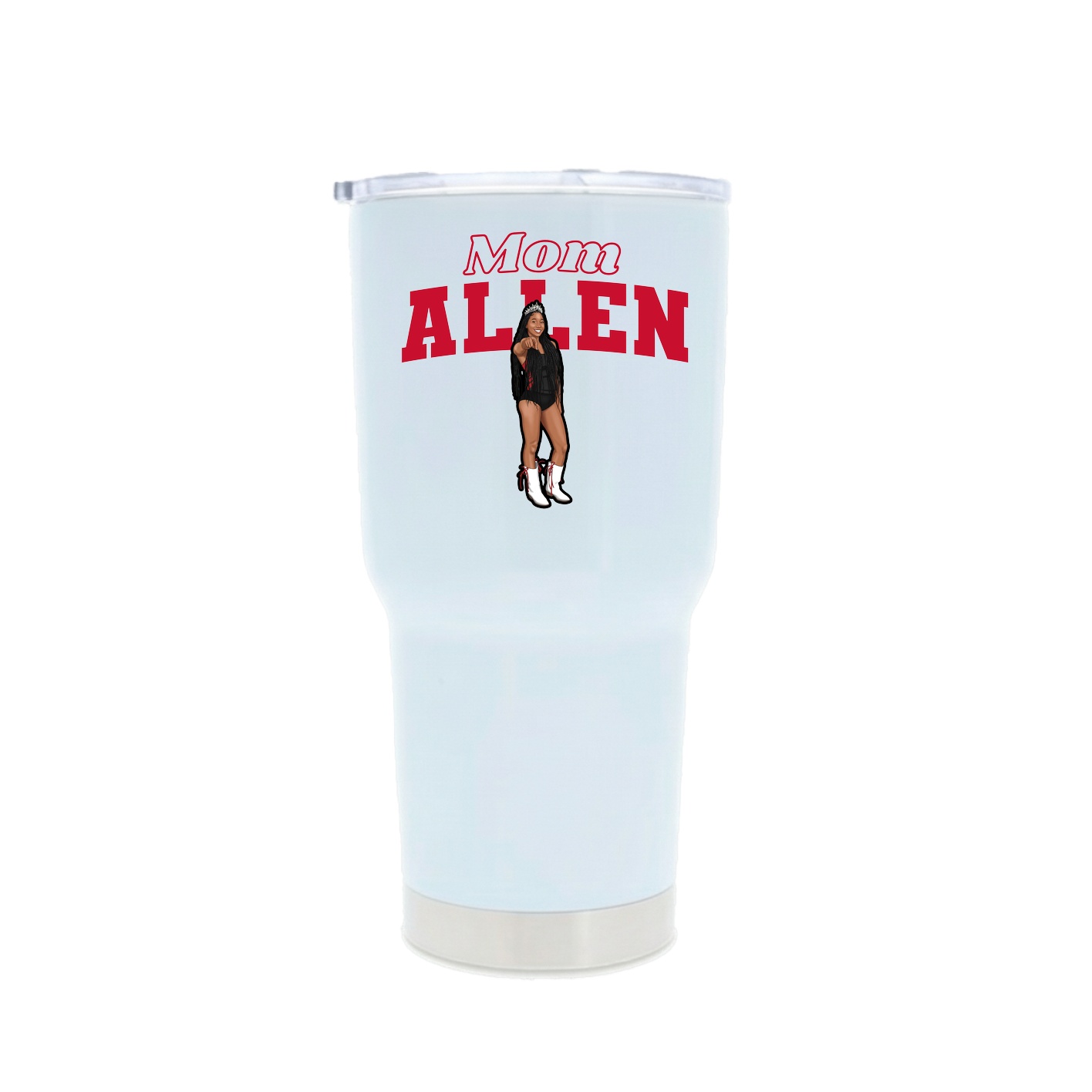 30oz Stainless Steel Tumbler — Mothers Day Block in White