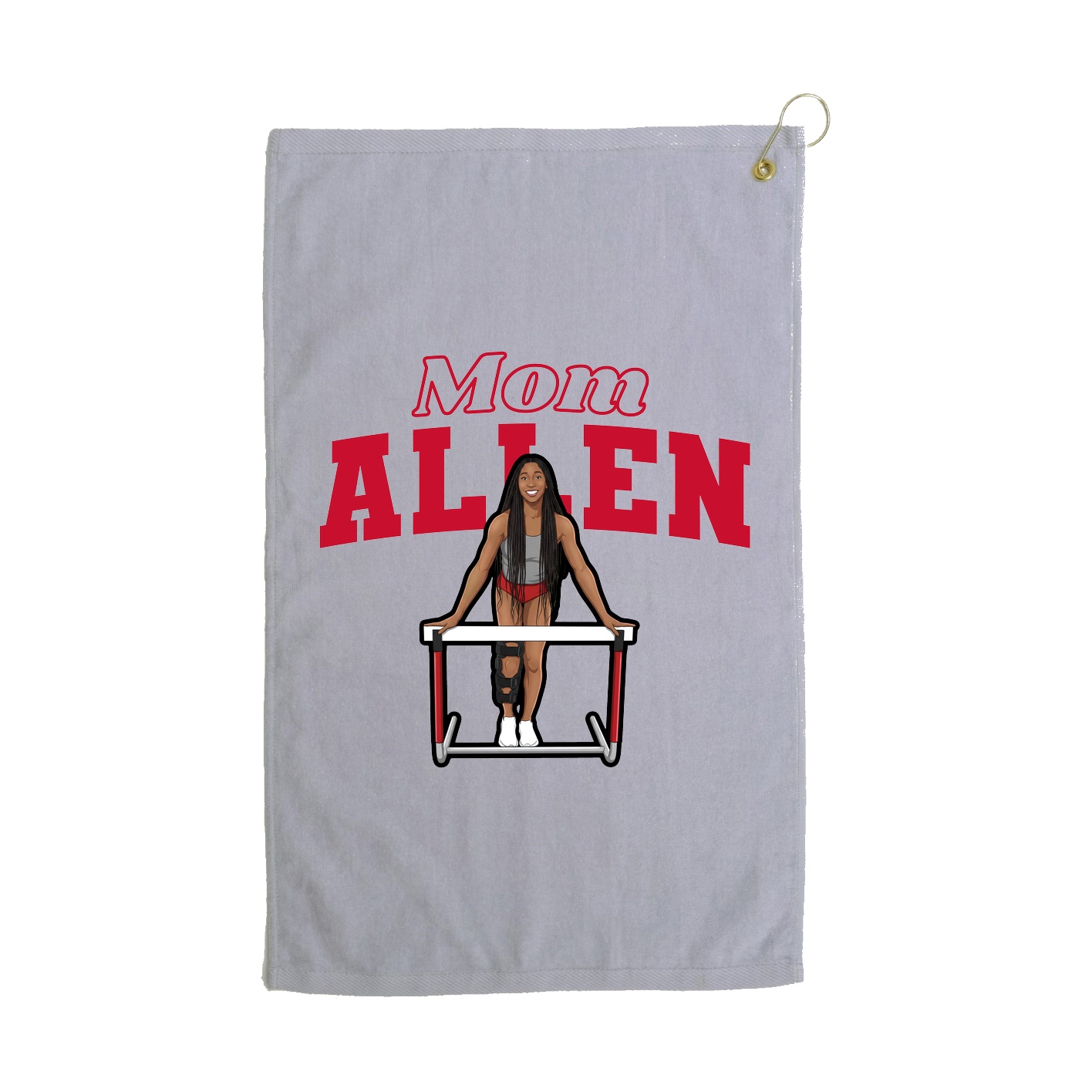 Golf Towel — Mothers Day Block in Grey