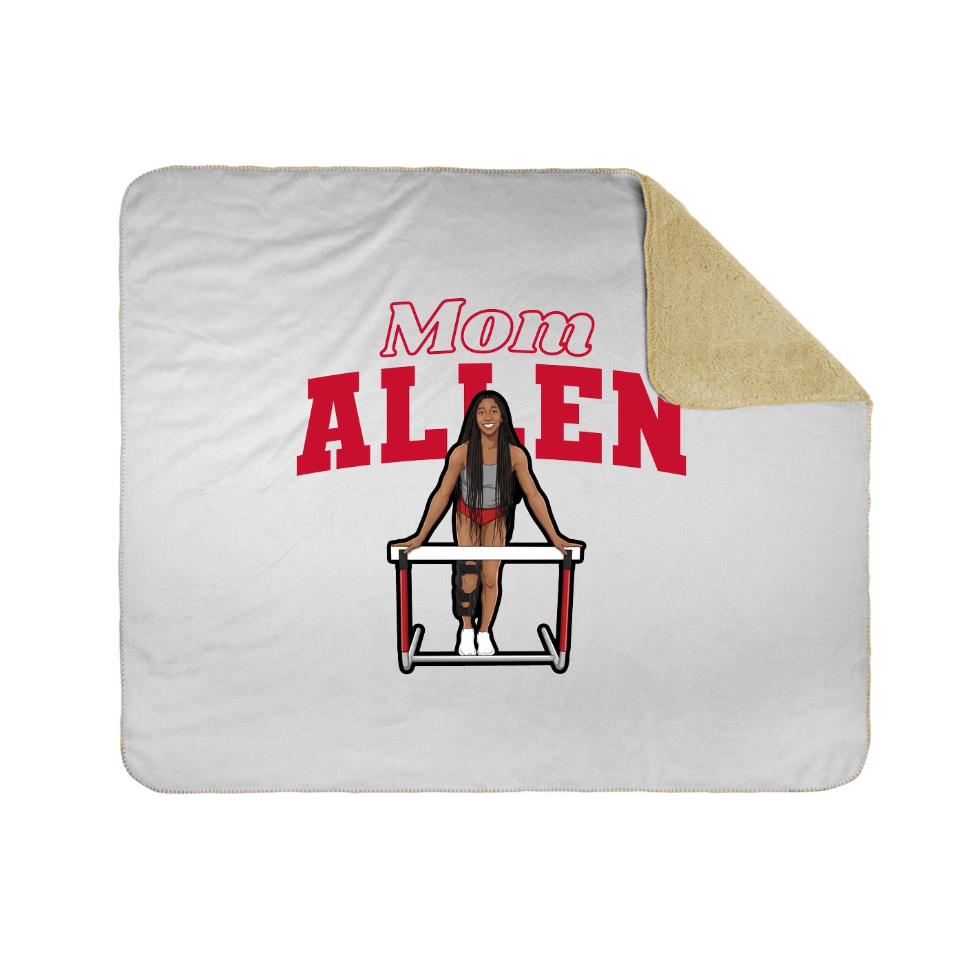Throw Blanket — Mothers Day Block in White