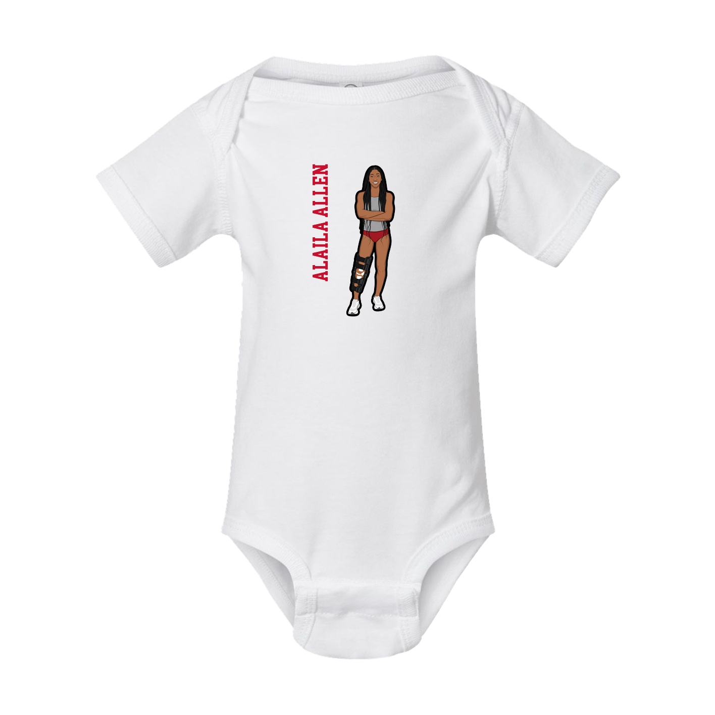 Baby Onesie — Name Vertical in White