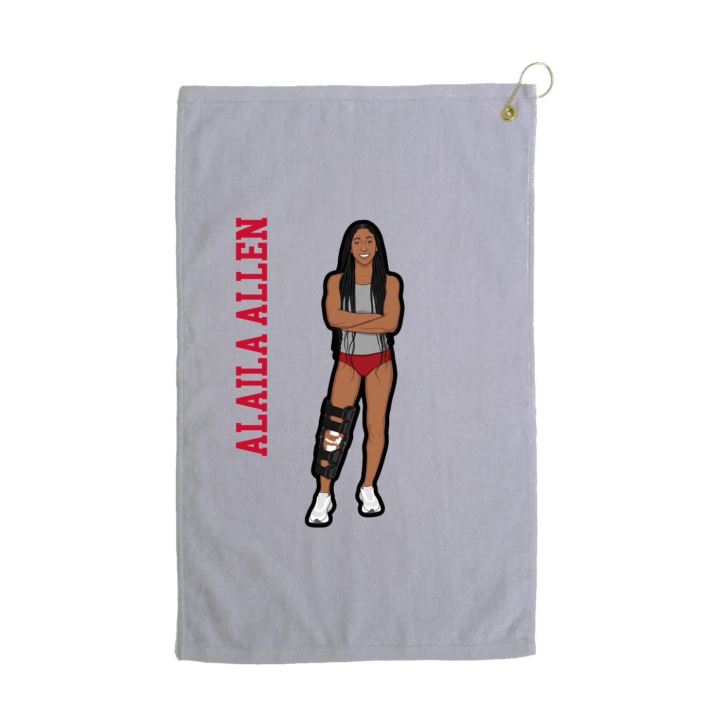 Golf Towel — Name Vertical in Grey