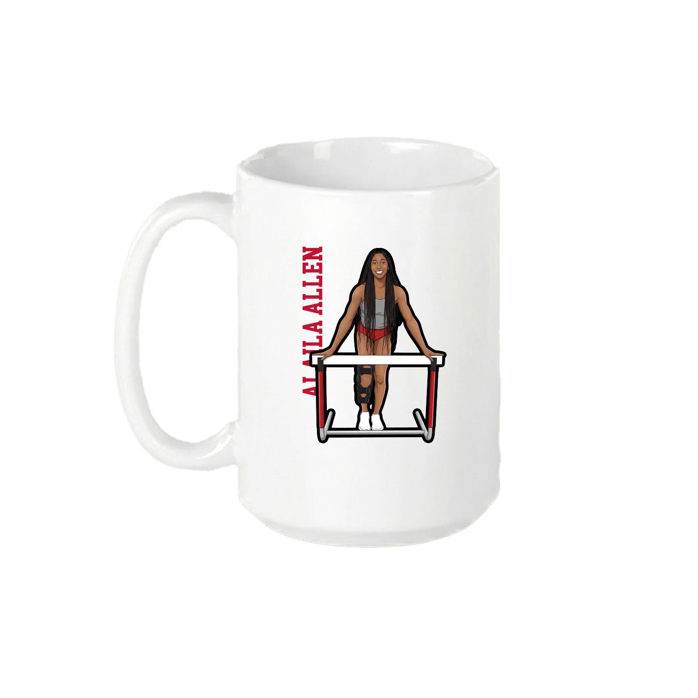 15oz Coffee Mug — Name Vertical in White