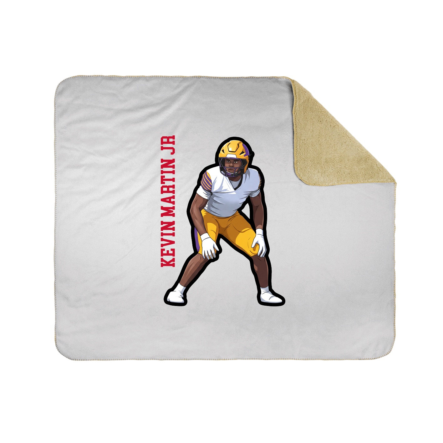 Throw Blanket — Name Vertical in White