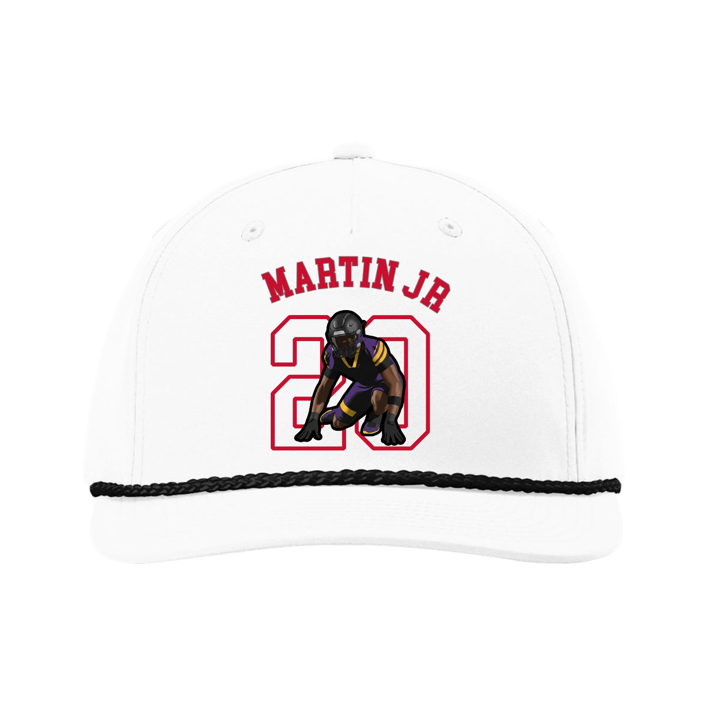 Five-Panel Classic Rope Cap — Shirsey Arch in White