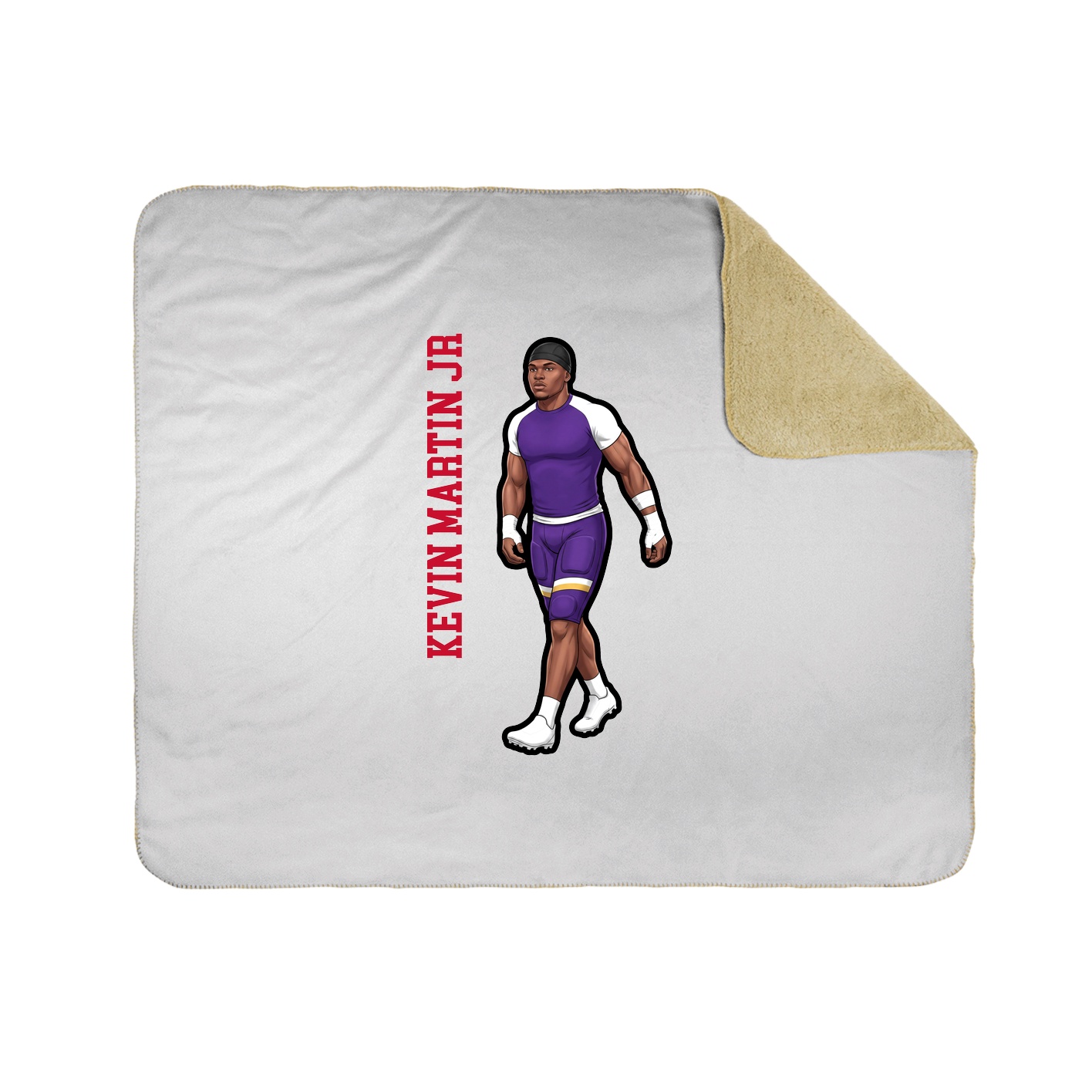 Throw Blanket — Name Vertical in White