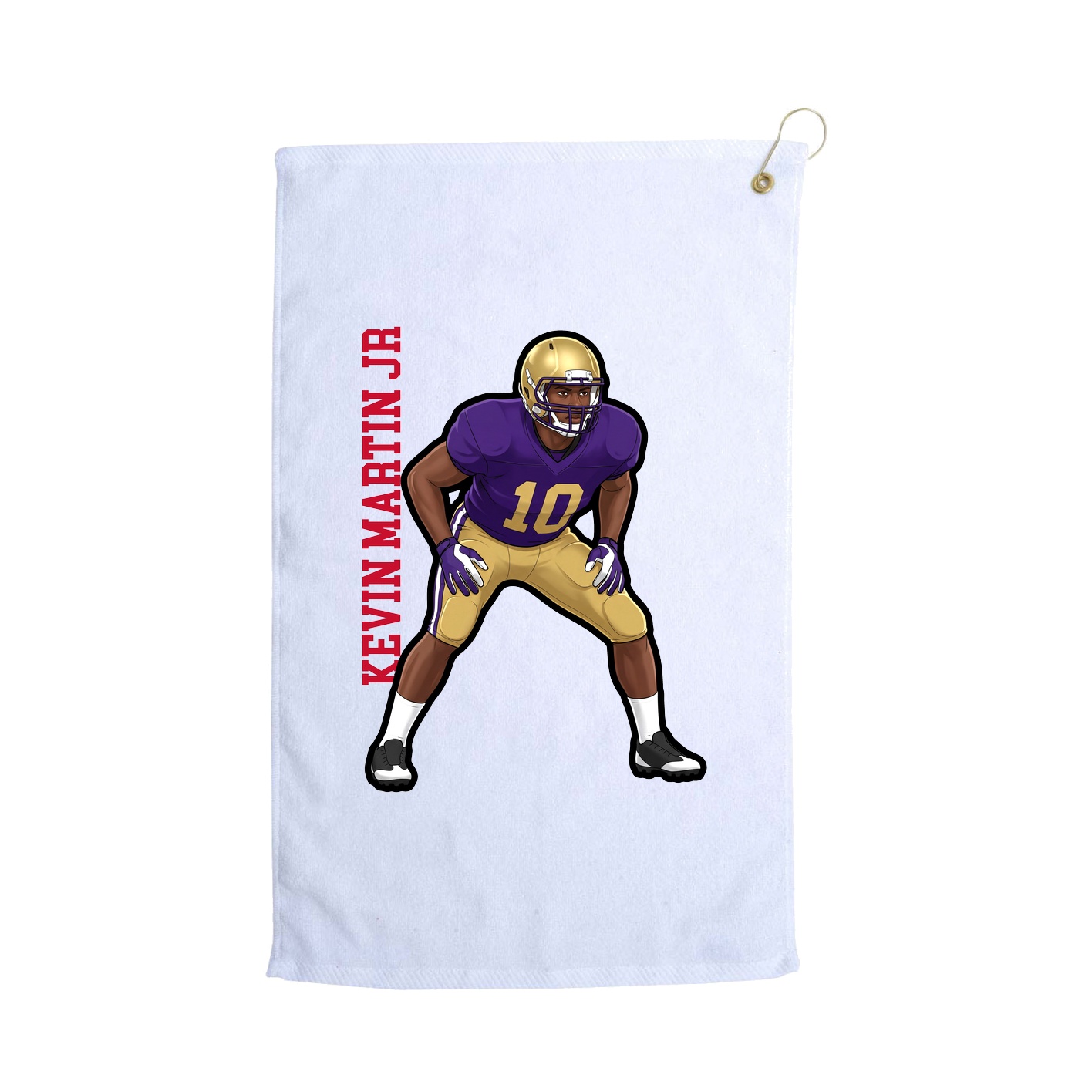 Golf Towel — Name Vertical in White