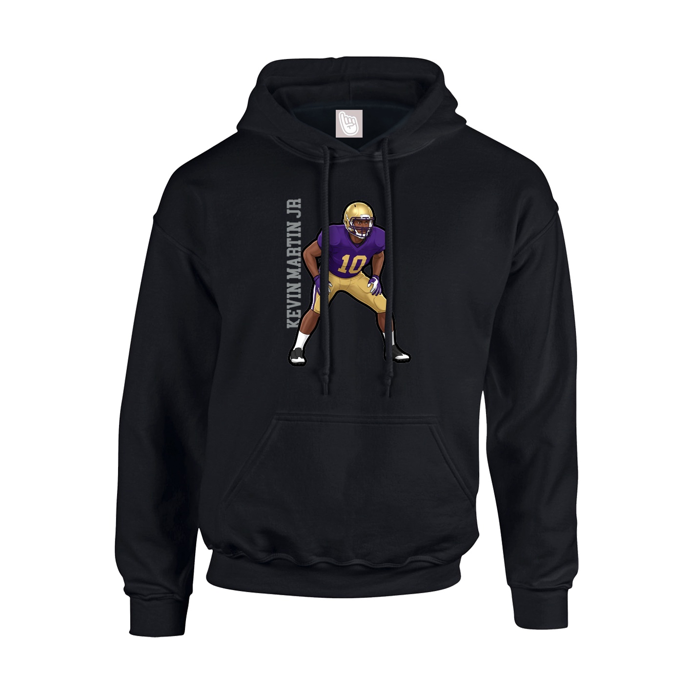 Youth Hoodie — Name Vertical in Black