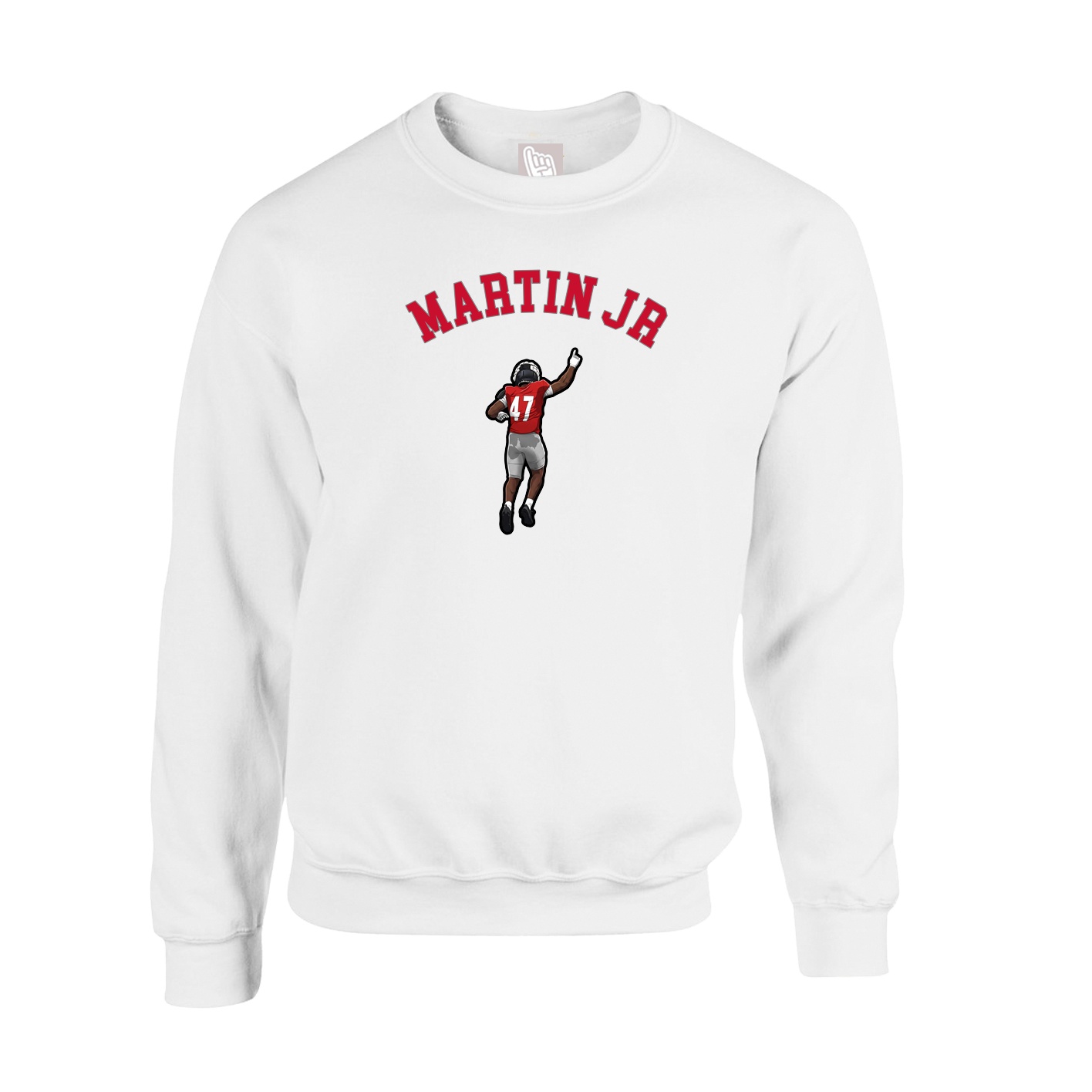 Fleece Crew — Shirsey Arch in White