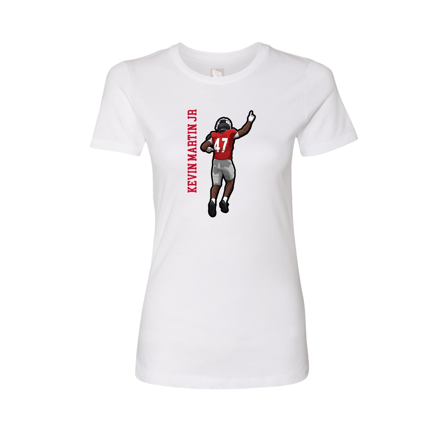 Womens Tee — Name Vertical in White