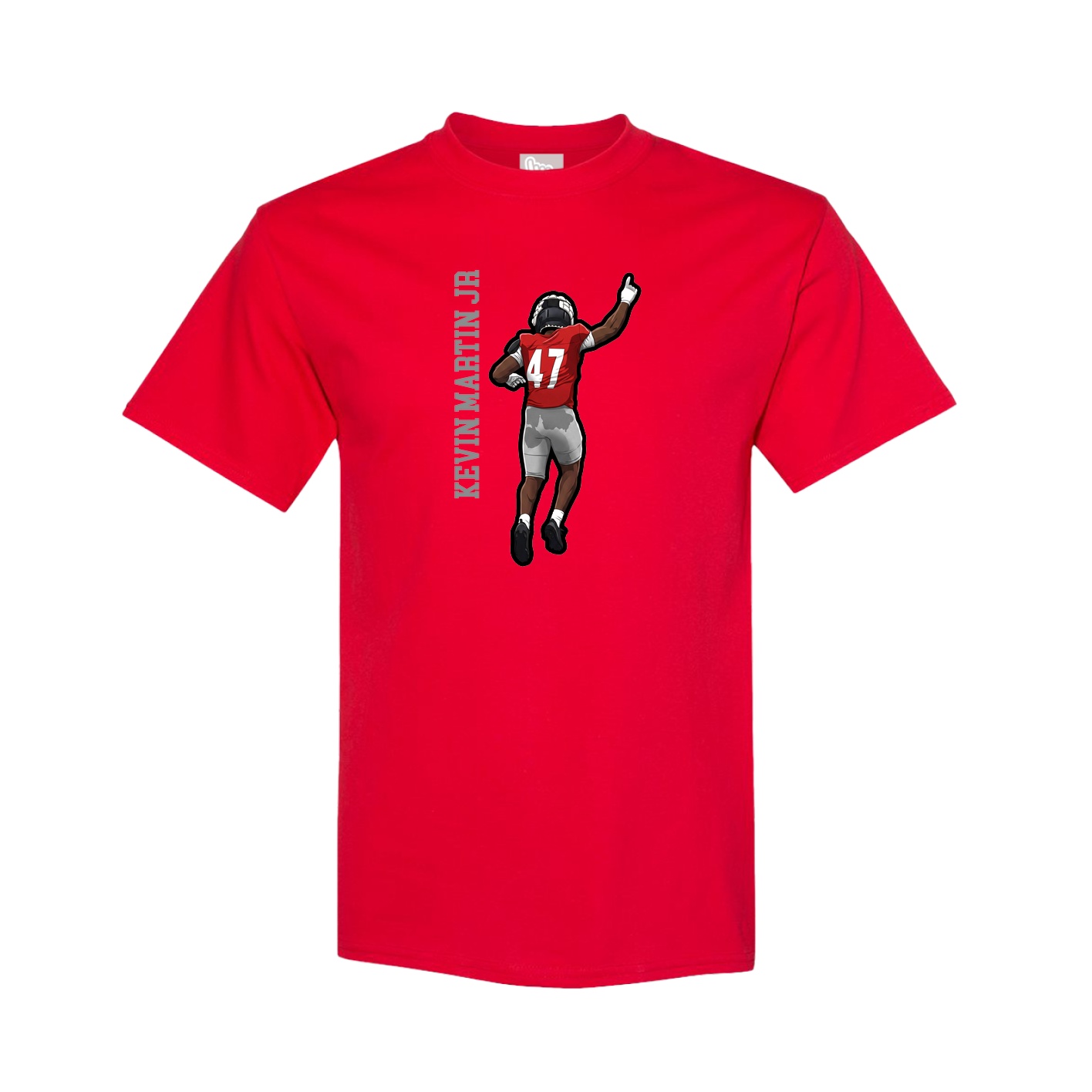 Youth Tee — Name Vertical in Red