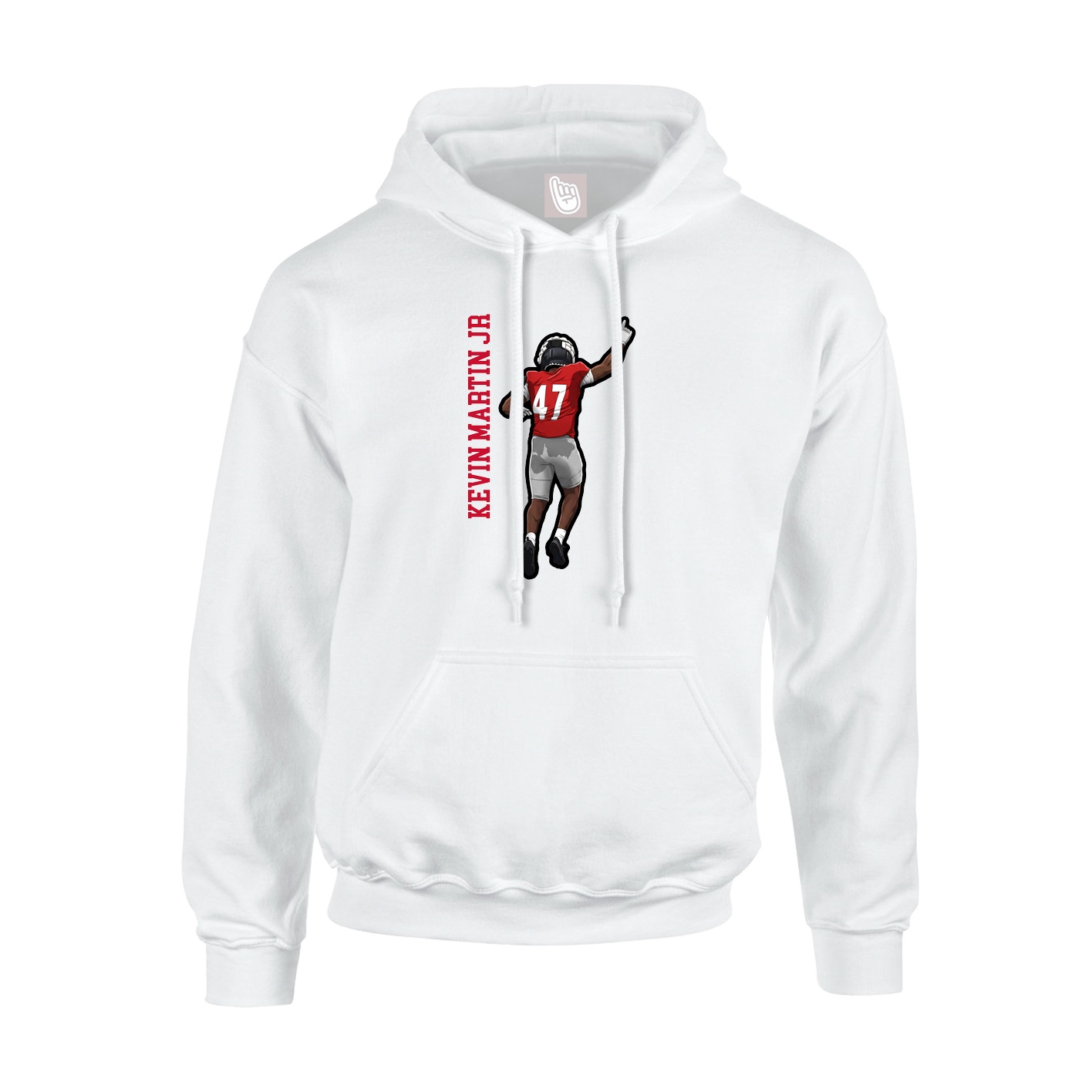 Youth Hoodie — Name Vertical in White
