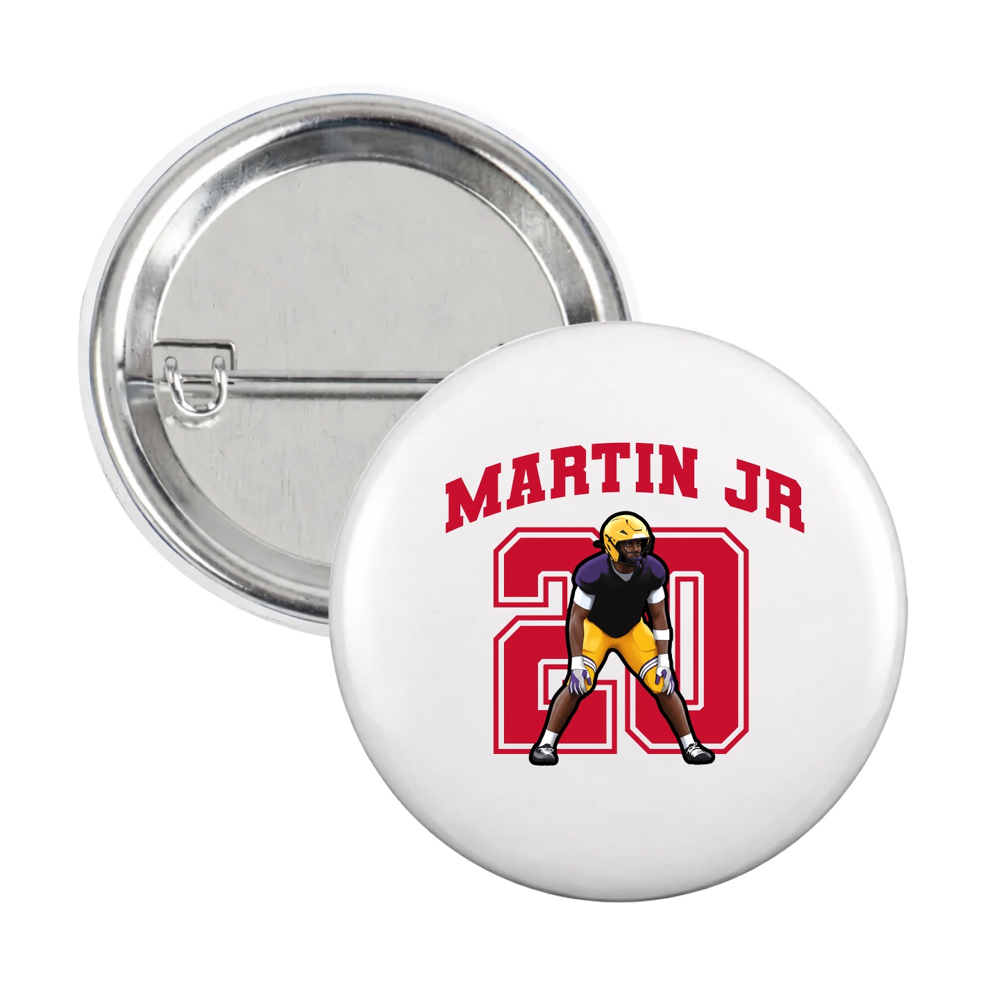 Game Day Button — Number in White