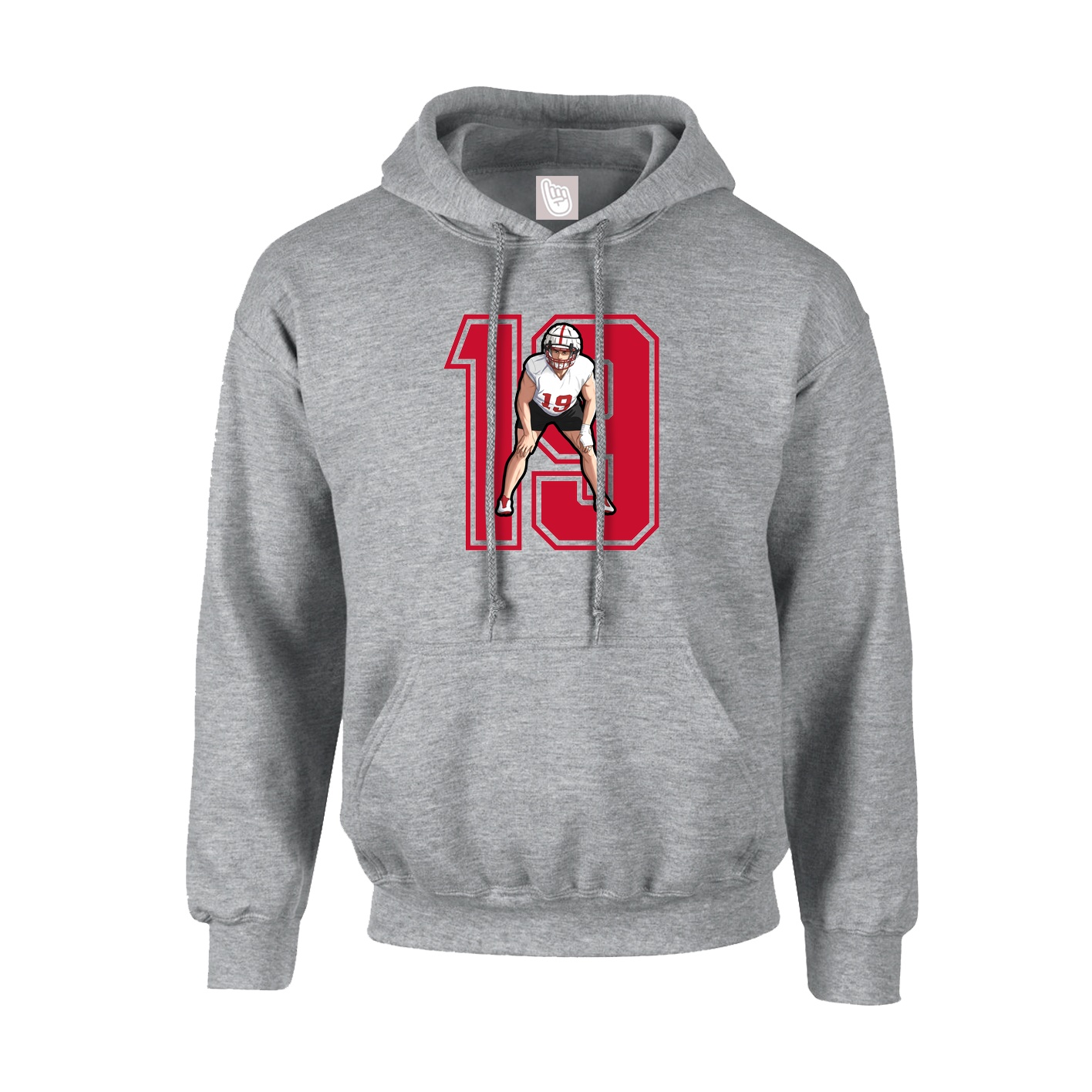 Youth Hoodie — Number in Grey