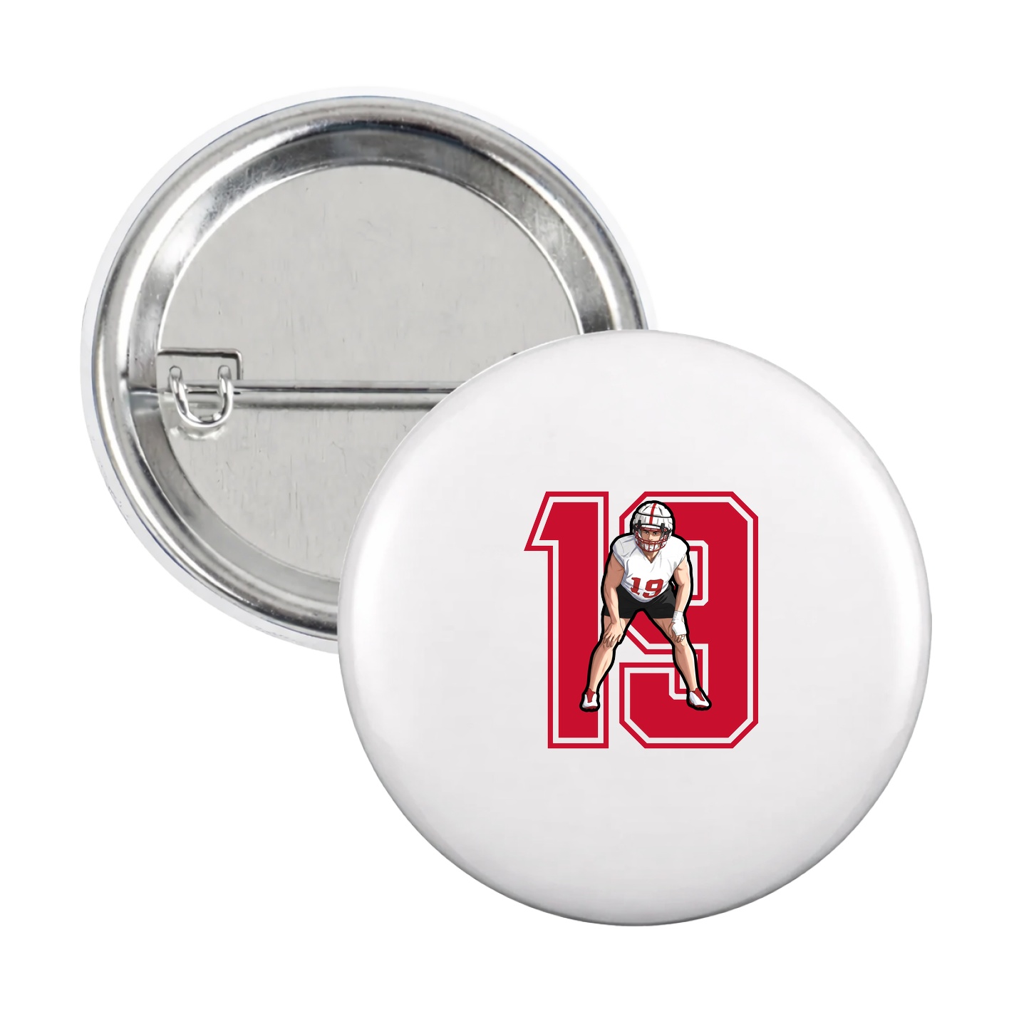 Game Day Button — Number in White