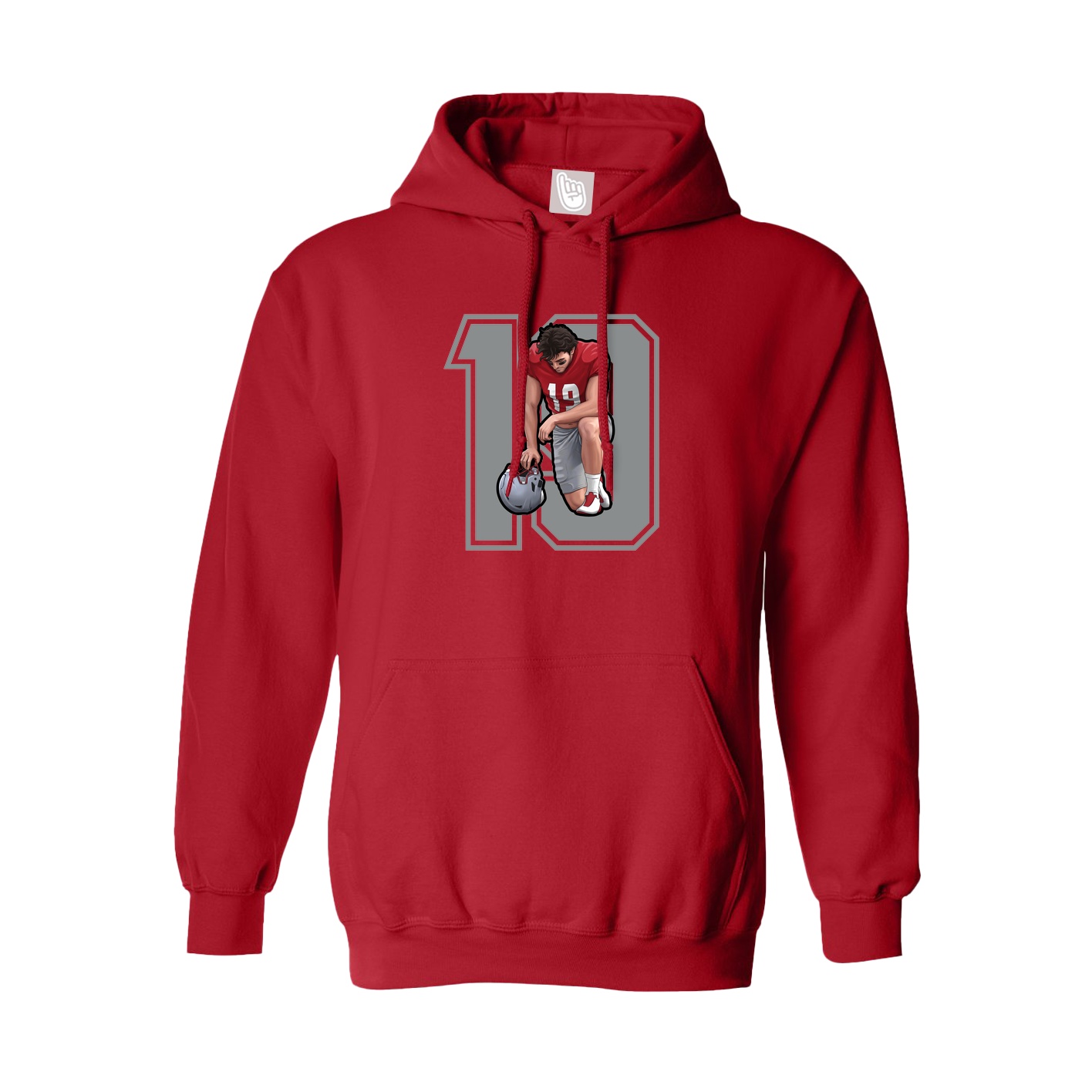 Youth Hoodie — Number in Red