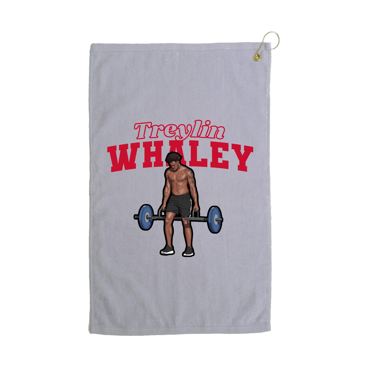 Golf Towel — Name Arch in Grey