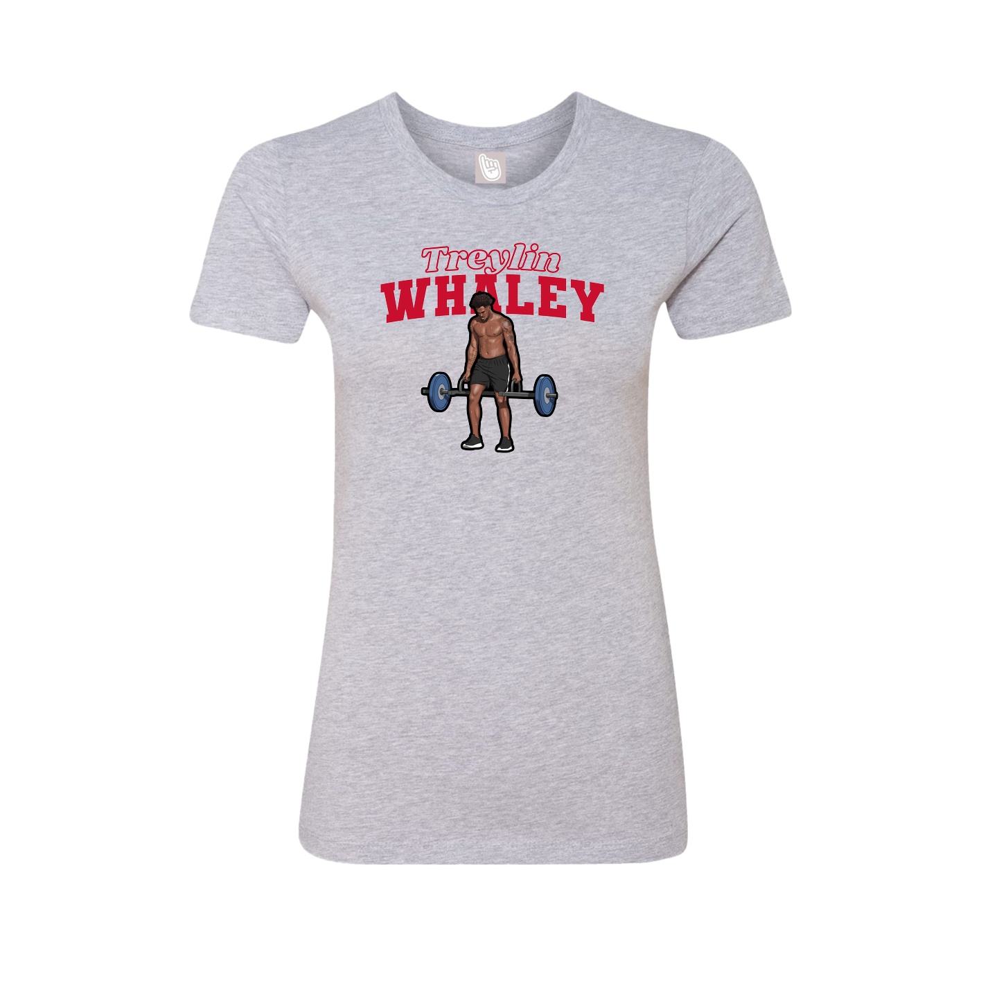 Fitted Women's Tee — Name Arch in Grey