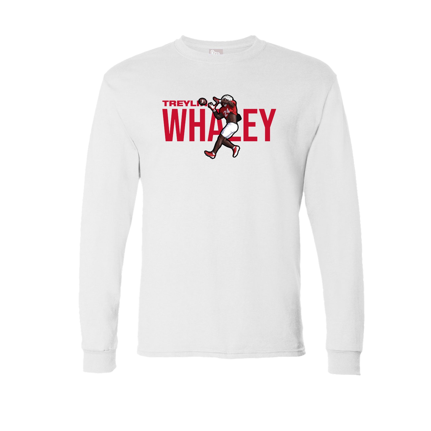 Long Sleeve Tee — Player Name in White