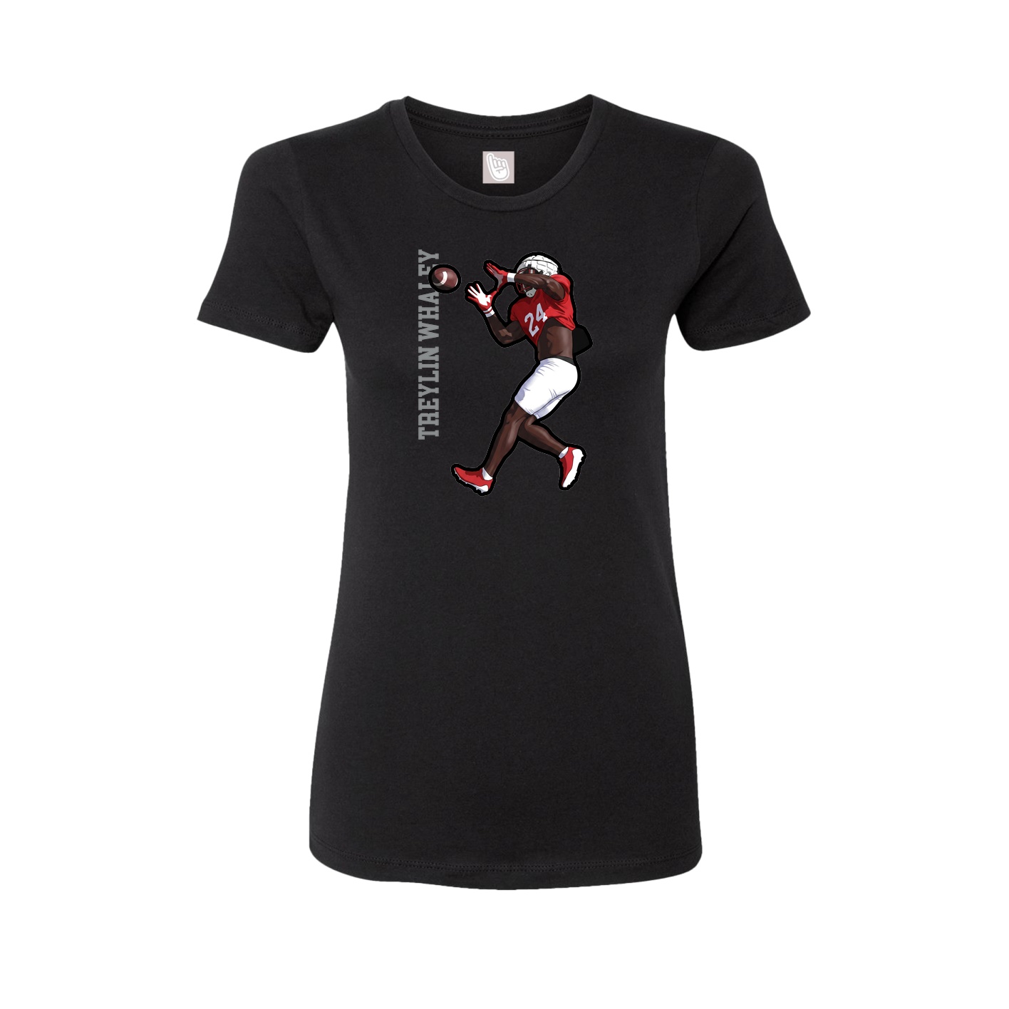 Fitted Women's Tee — Name Vertical in Black