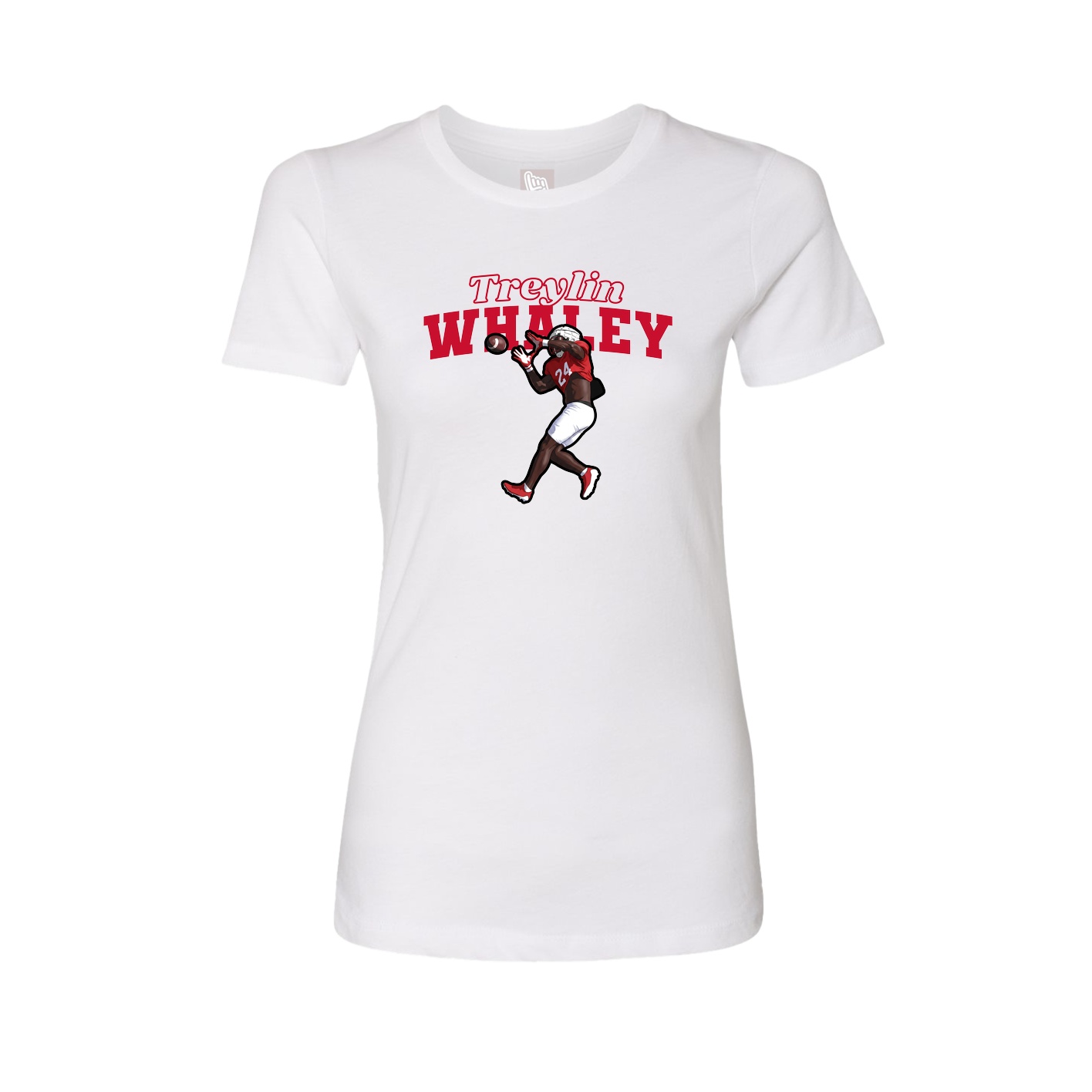 Fitted Women's Tee — Name Arch in White