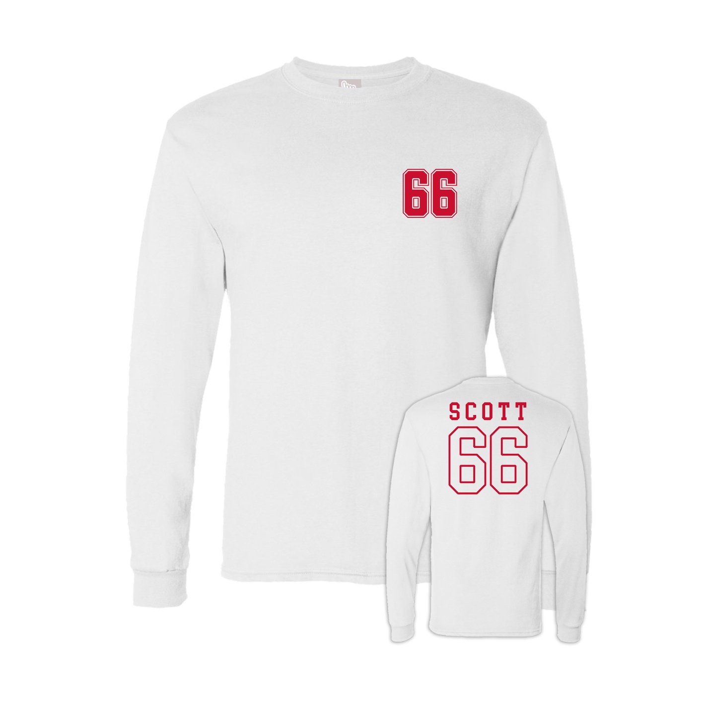 Long Sleeve Tee — Chest Back in White