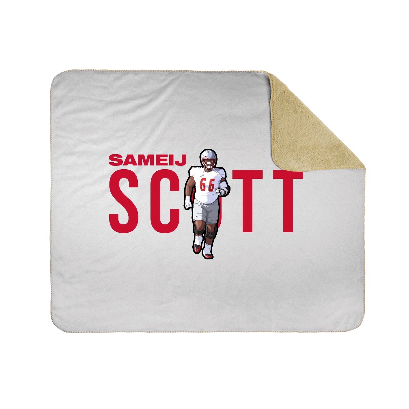 Throw Blanket — Player Name in White