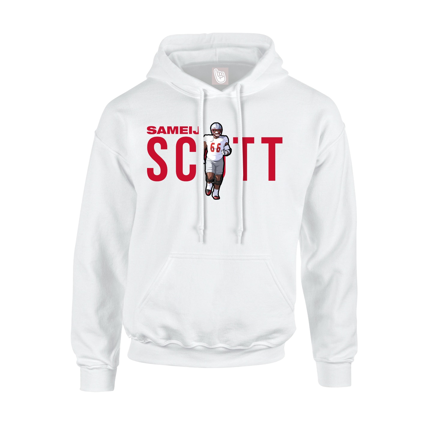 Youth Hoodie — Player Name in White