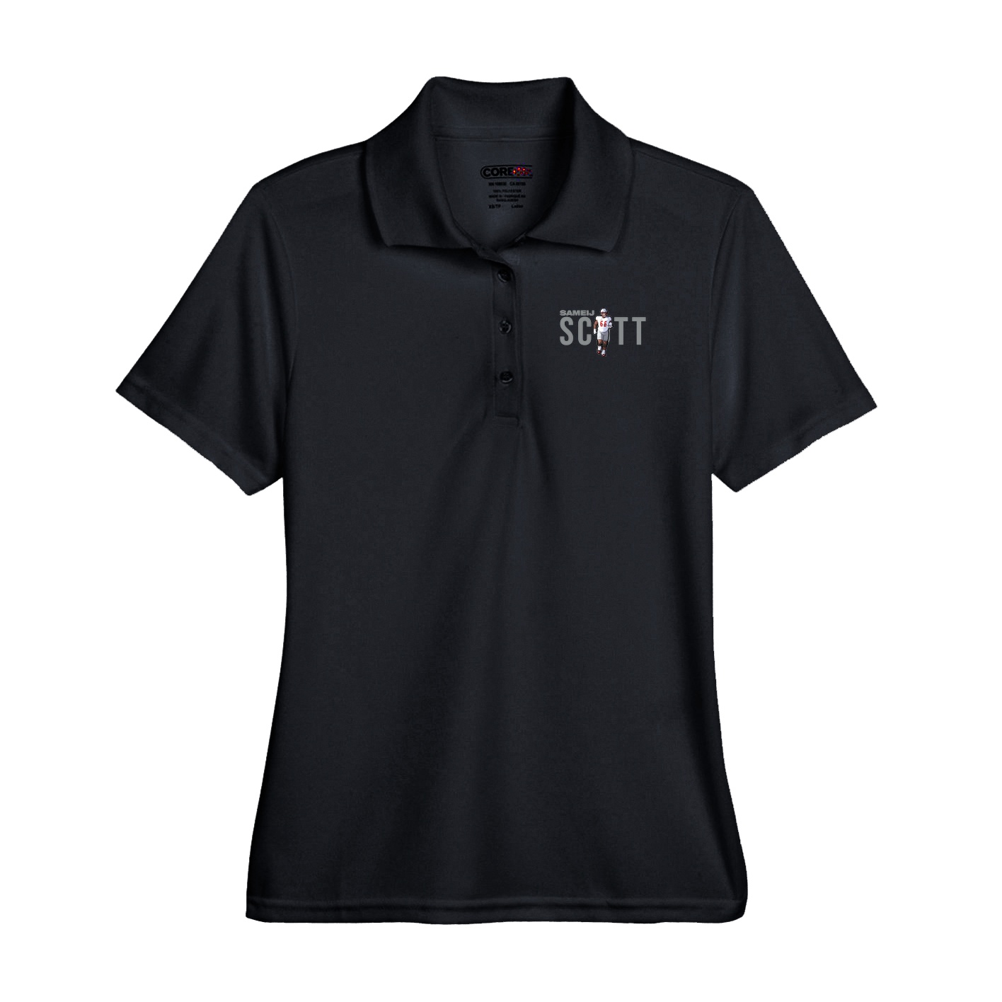 Performance Polo — Player Name in Black