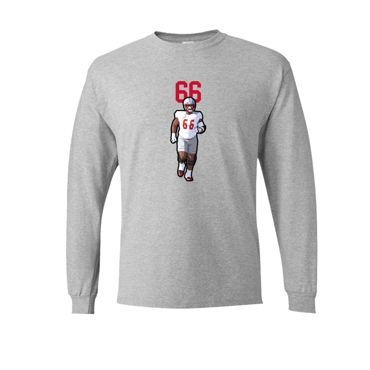 Long Sleeve Tee — Number Top in Grey