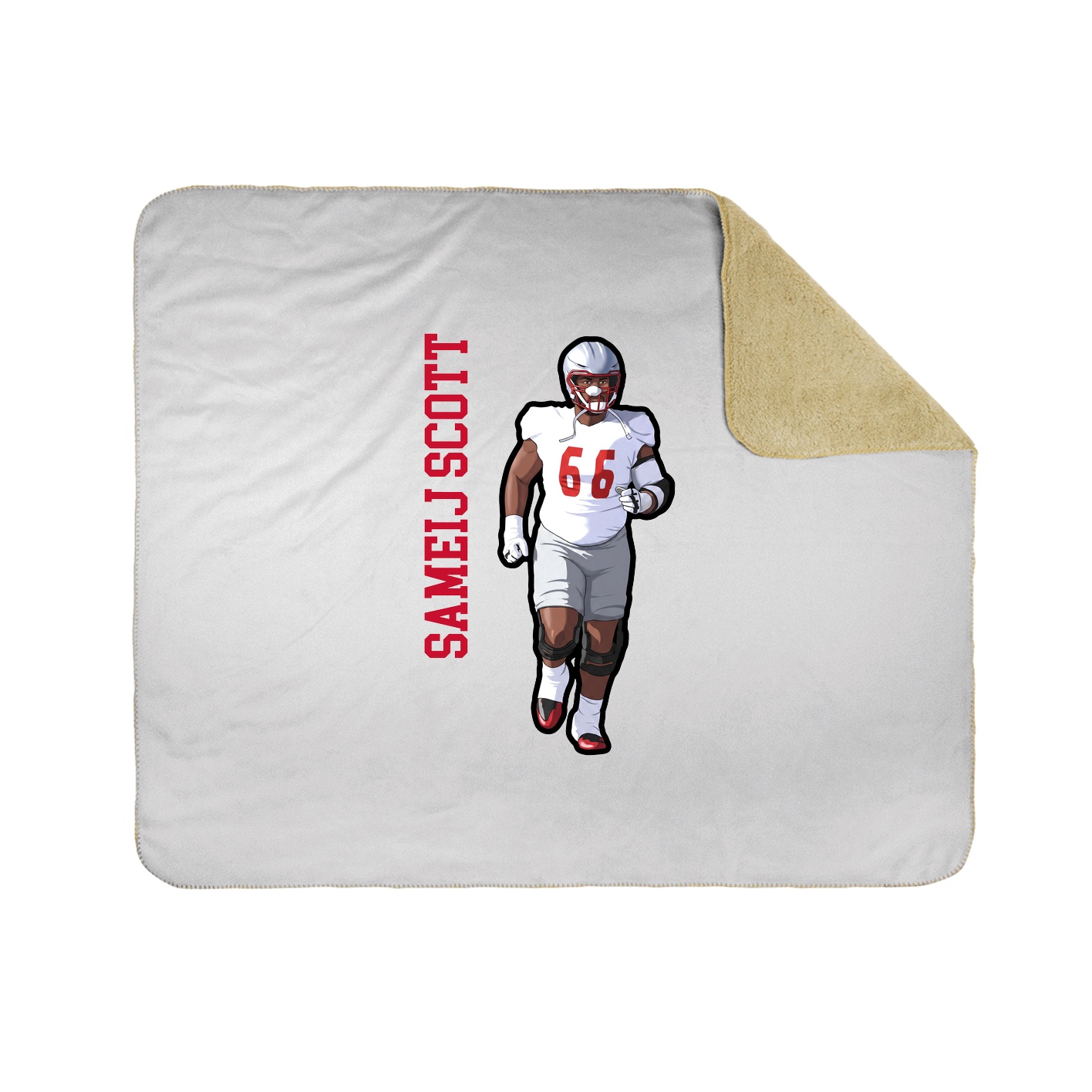 Throw Blanket — Name Vertical in White