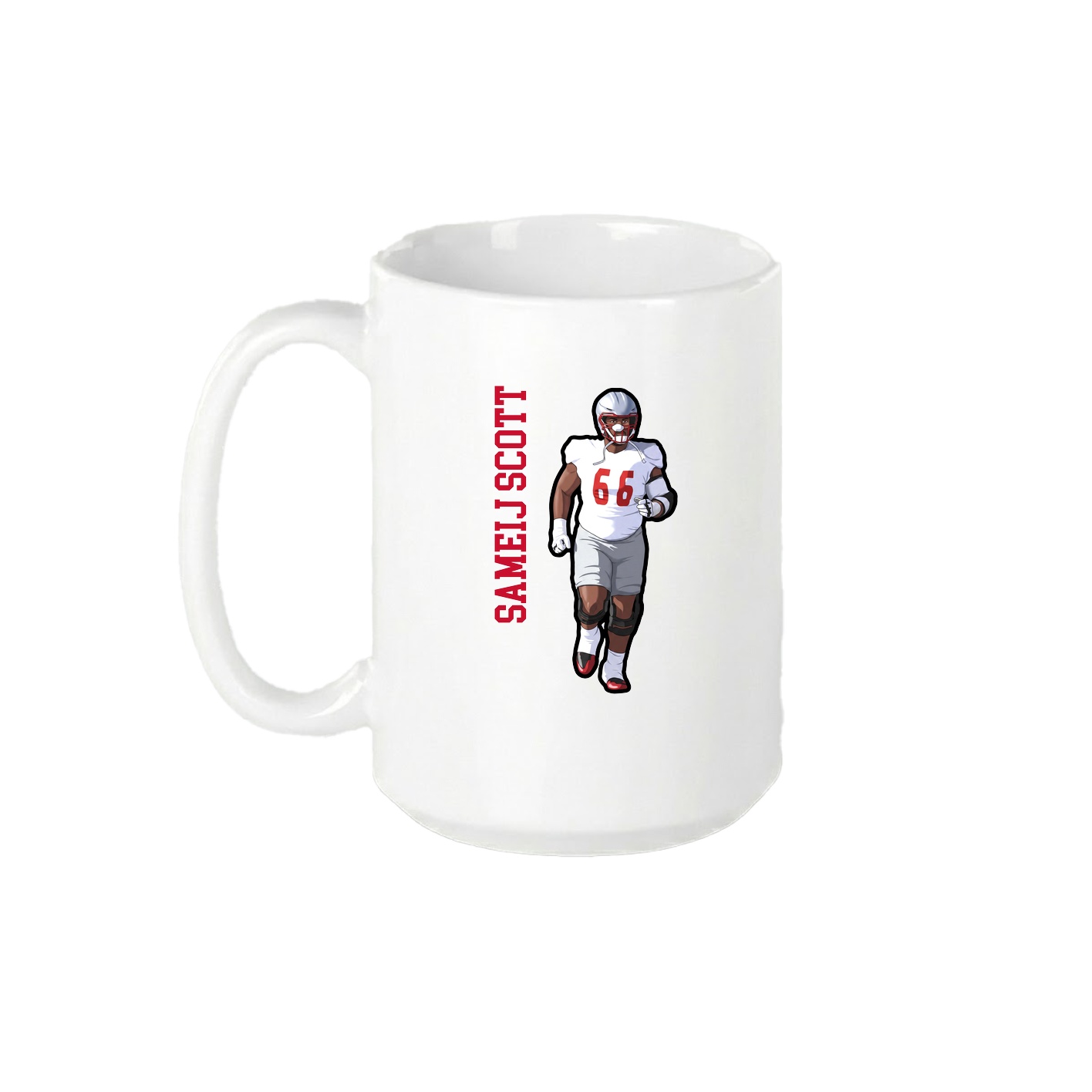 15oz Coffee Mug — Name Vertical in White
