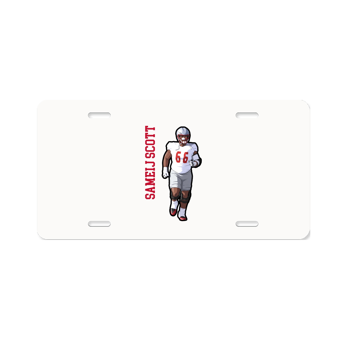 License Plate — Name Vertical in Classic