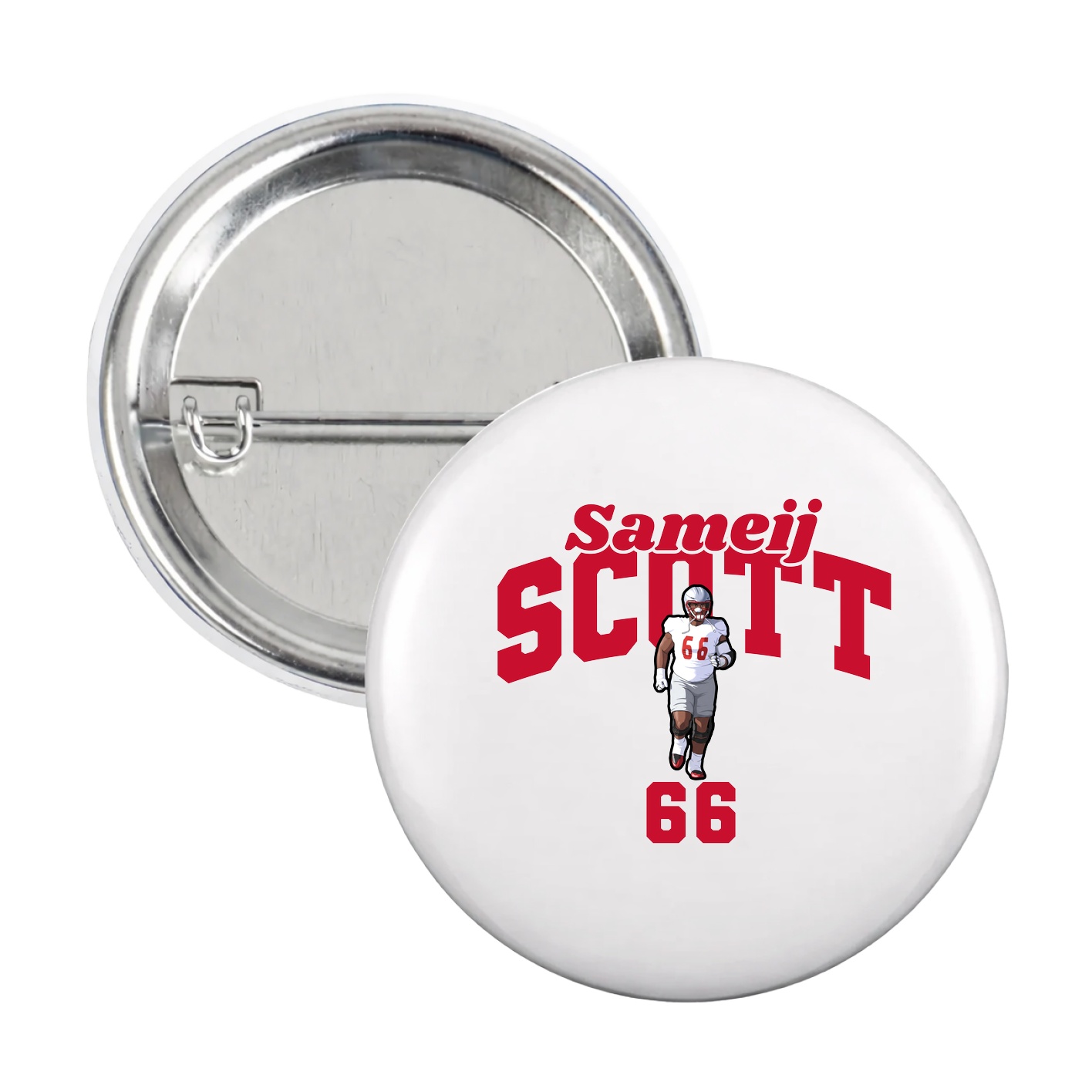 Game Day Button — Signature Arch in White