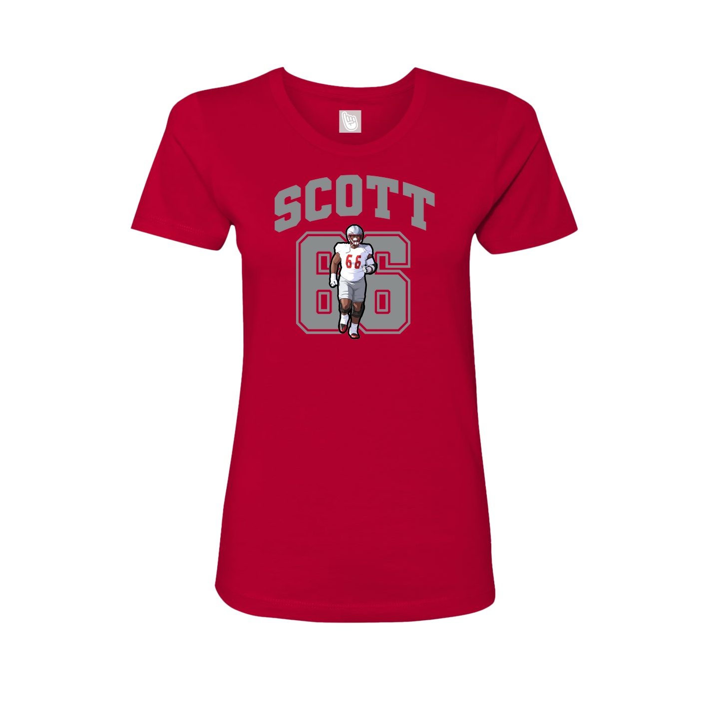 Fitted Women's Tee — Number in Red