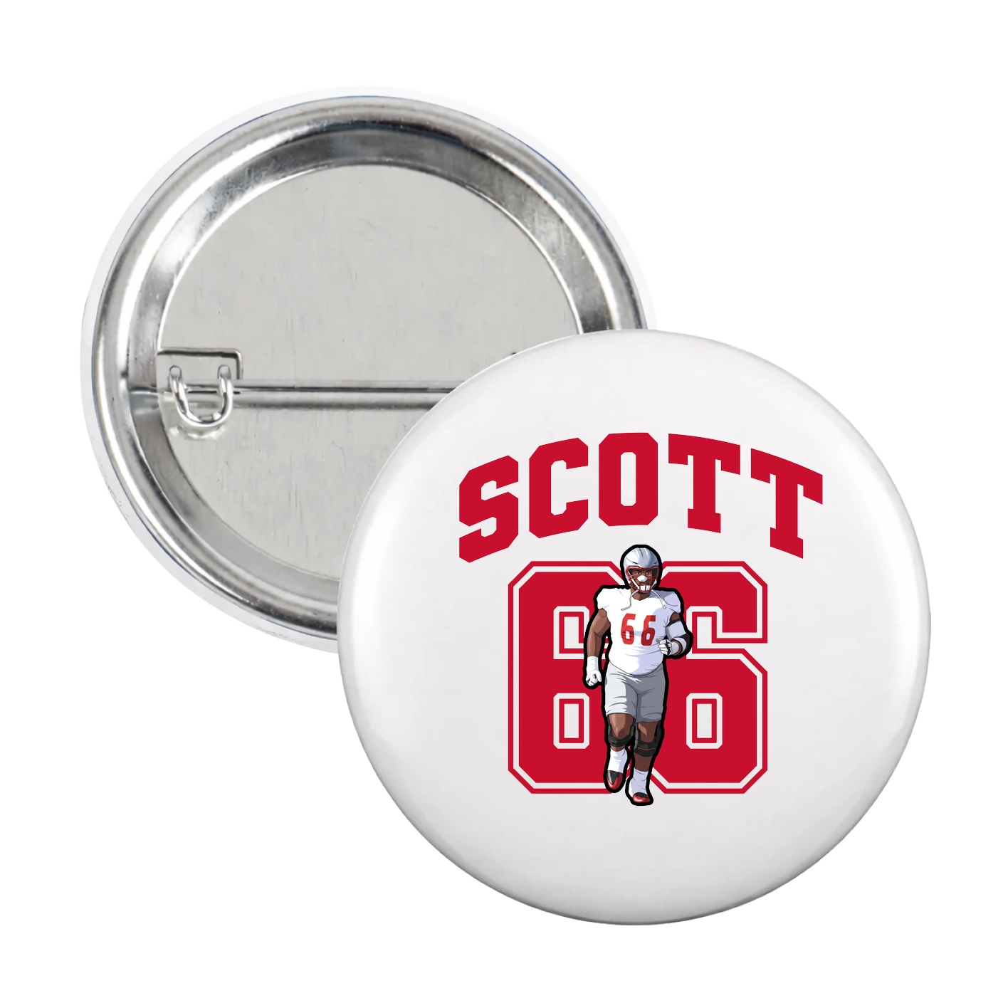 Game Day Button — Number in White