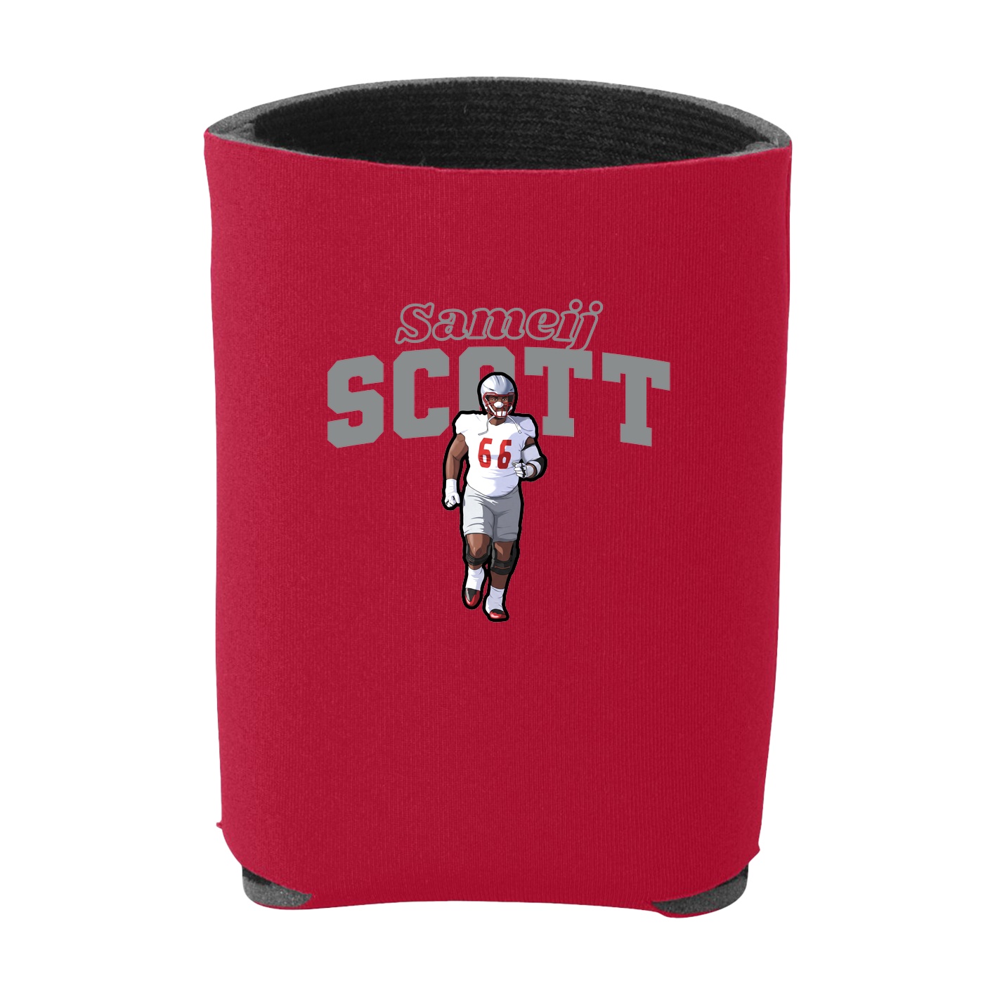 Can Holder — Name Arch in Red