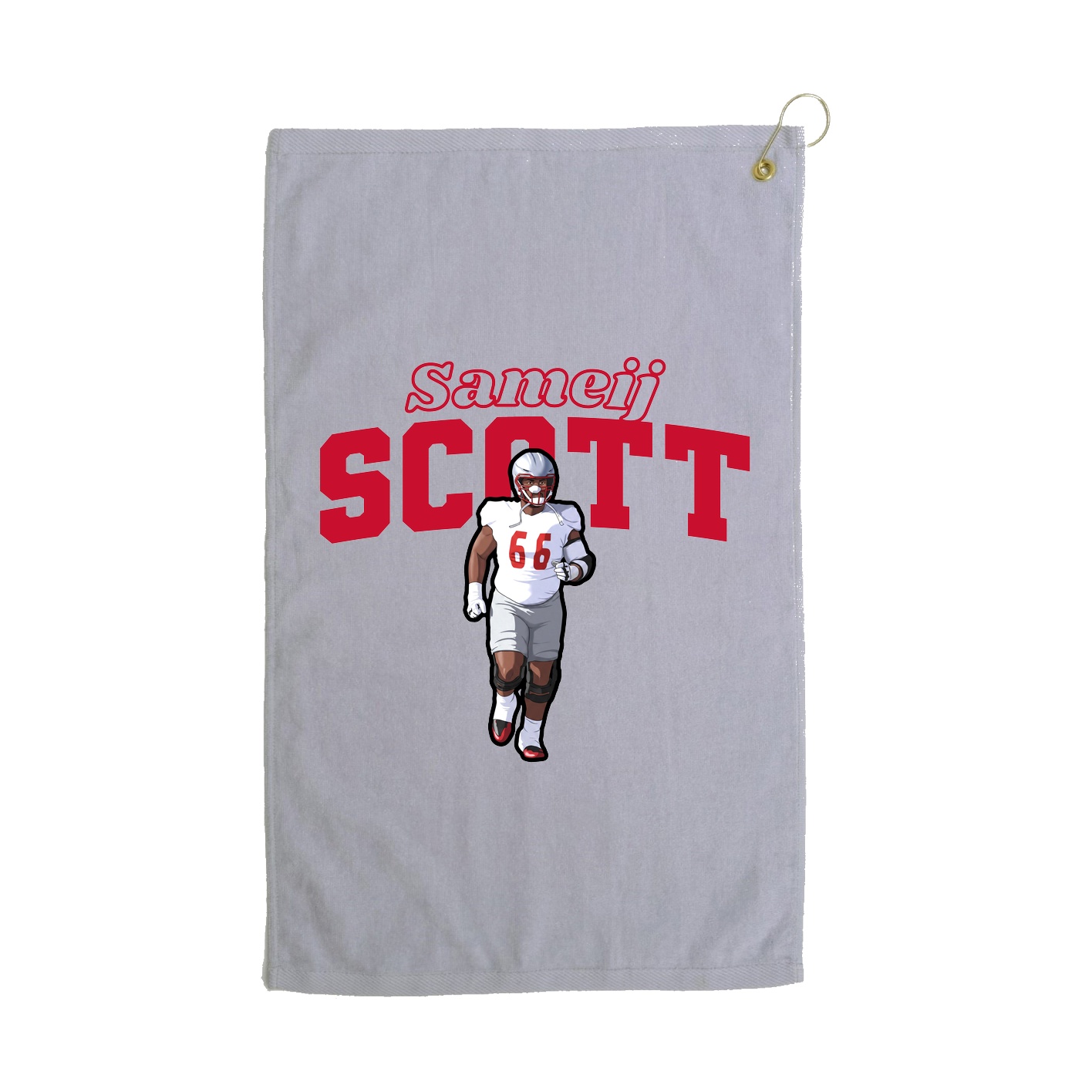 Golf Towel — Name Arch in Grey