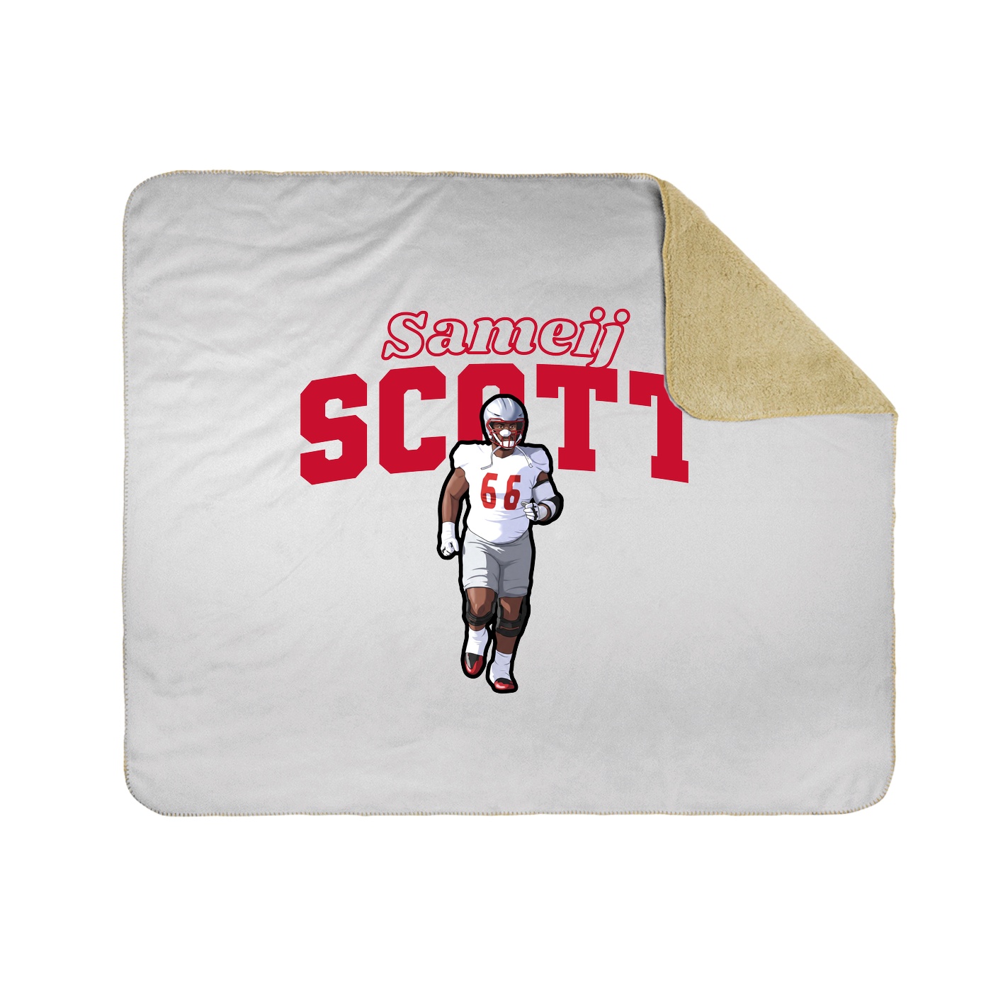 Throw Blanket — Name Arch in White
